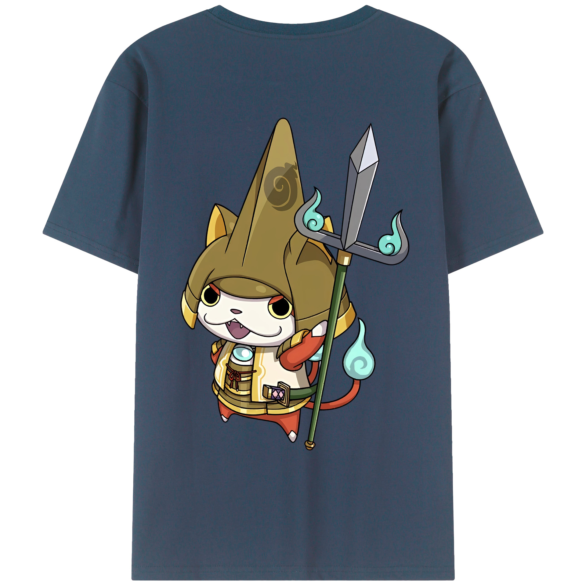 （画像用） 妖怪ウォッチ Yo-kai Watch 綿100％ メンズ半袖Tシャツ（バックプリント） 通気性