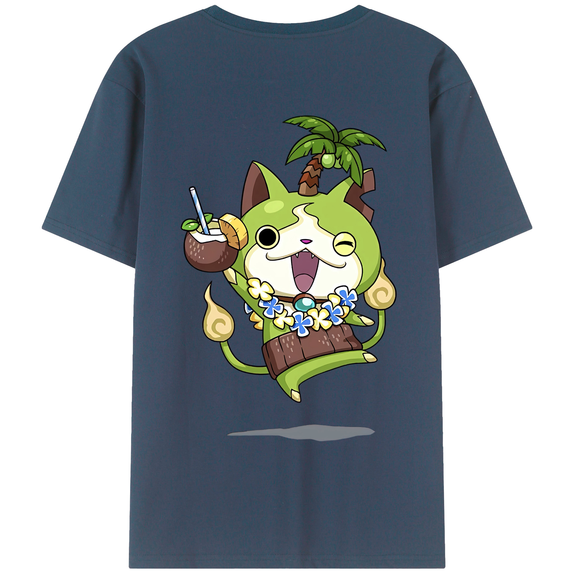 （画像用） 妖怪ウォッチ Yo-kai Watch 綿100％ メンズ半袖Tシャツ（バックプリント） 通気性
