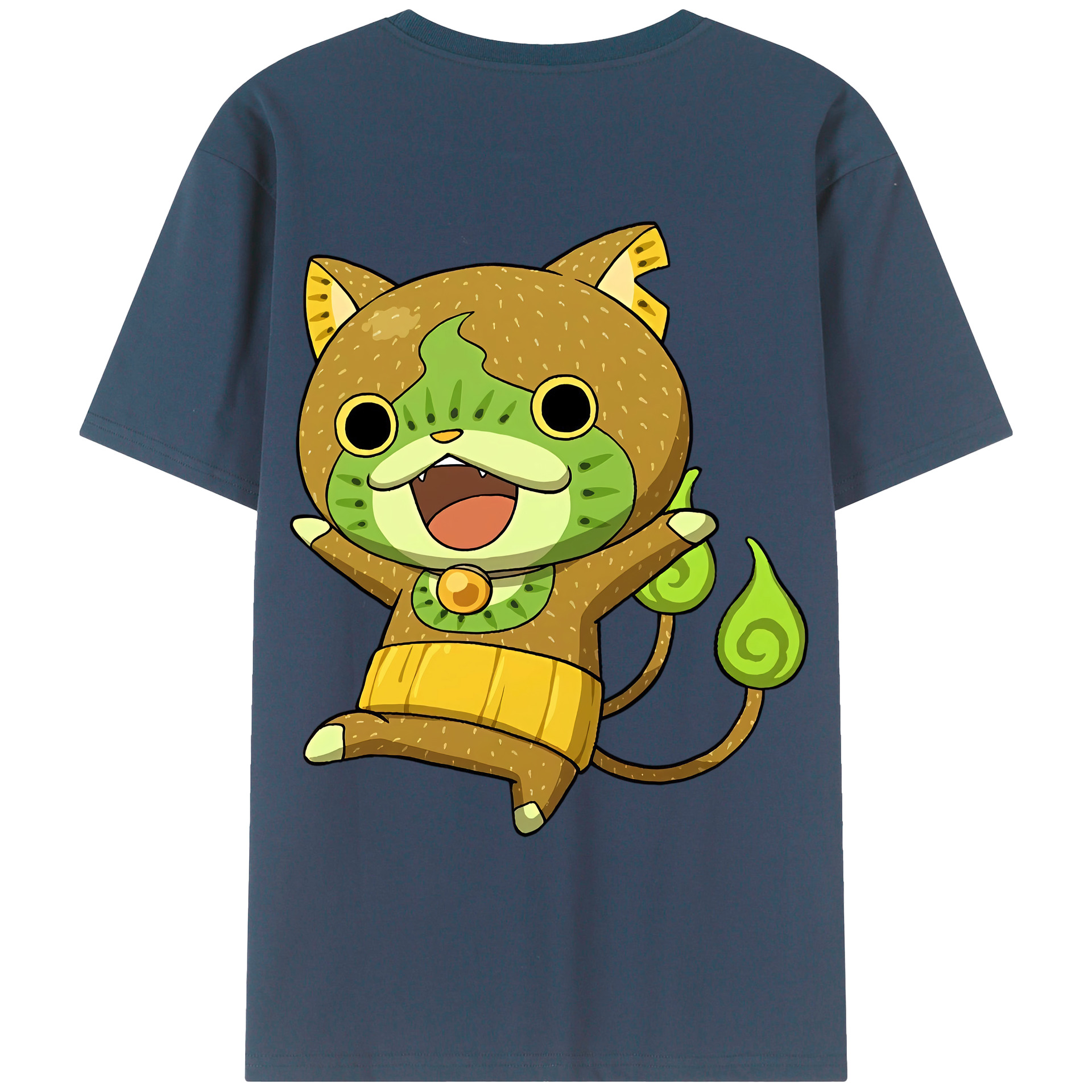 （画像用） 妖怪ウォッチ Yo-kai Watch 綿100％ メンズ半袖Tシャツ（バックプリント） 通気性