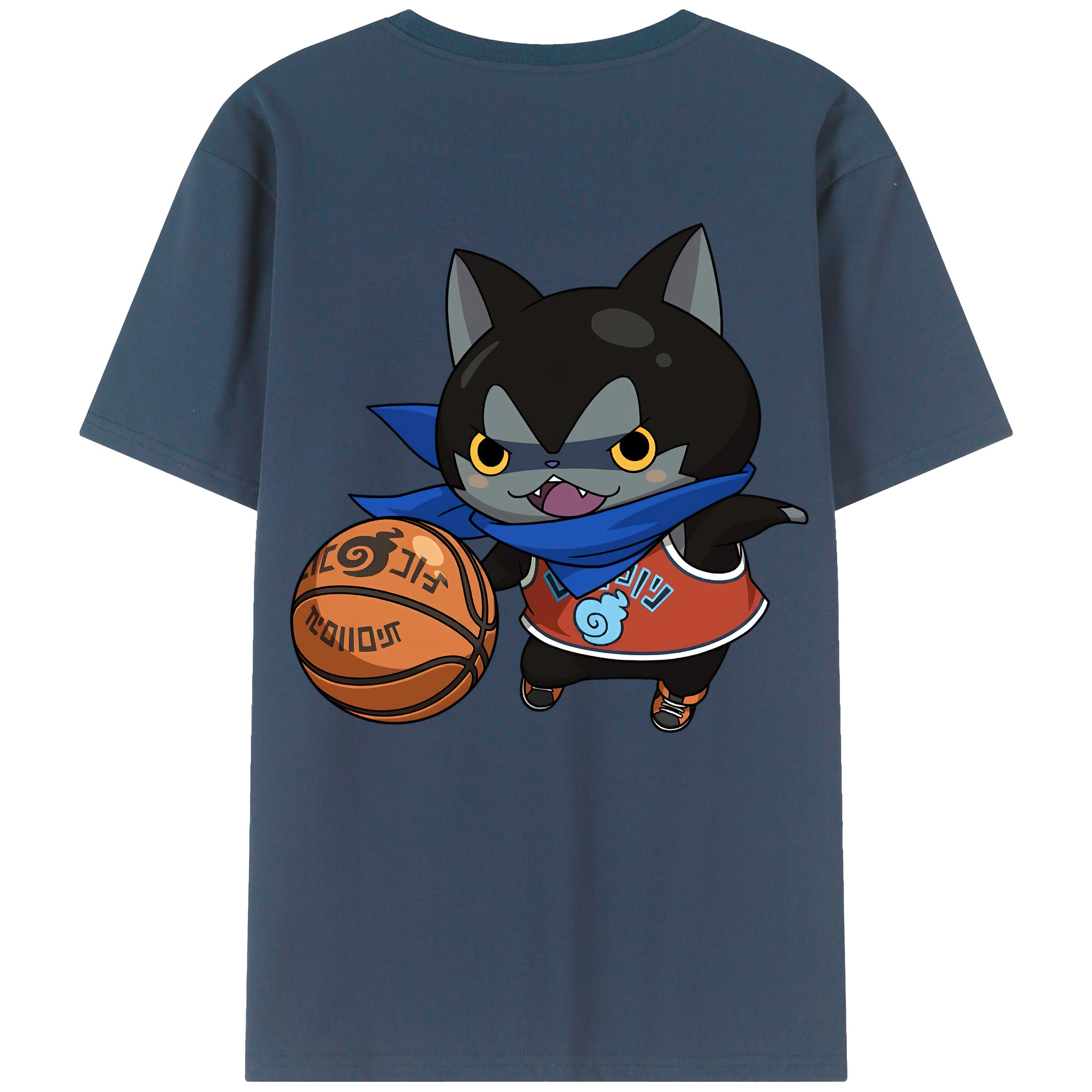 （画像用） 妖怪ウォッチ Yo-kai Watch 綿100％ メンズ半袖Tシャツ（バックプリント） 通気性