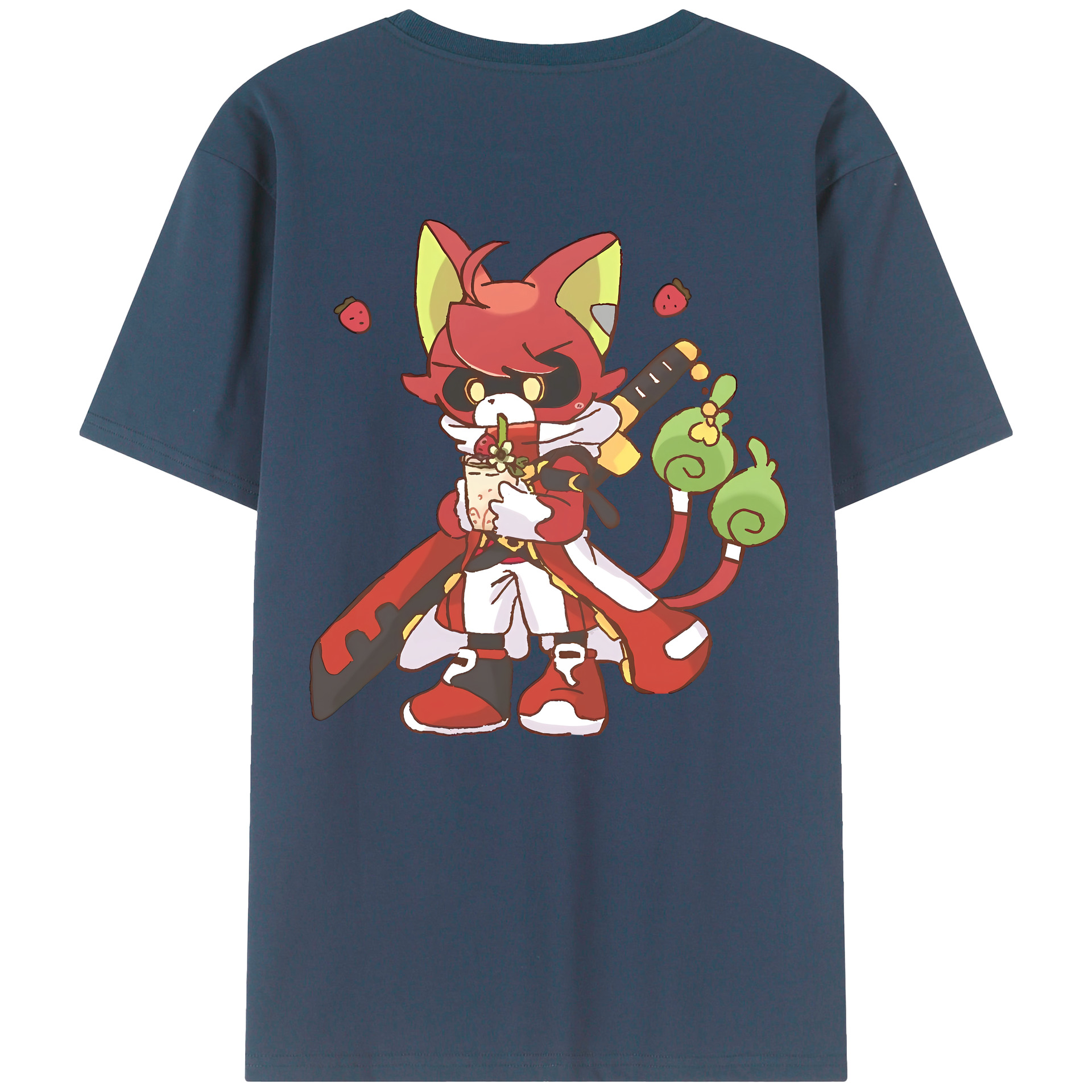 （画像用） 妖怪ウォッチ Yo-kai Watch 綿100％ メンズ半袖Tシャツ（バックプリント） 通気性