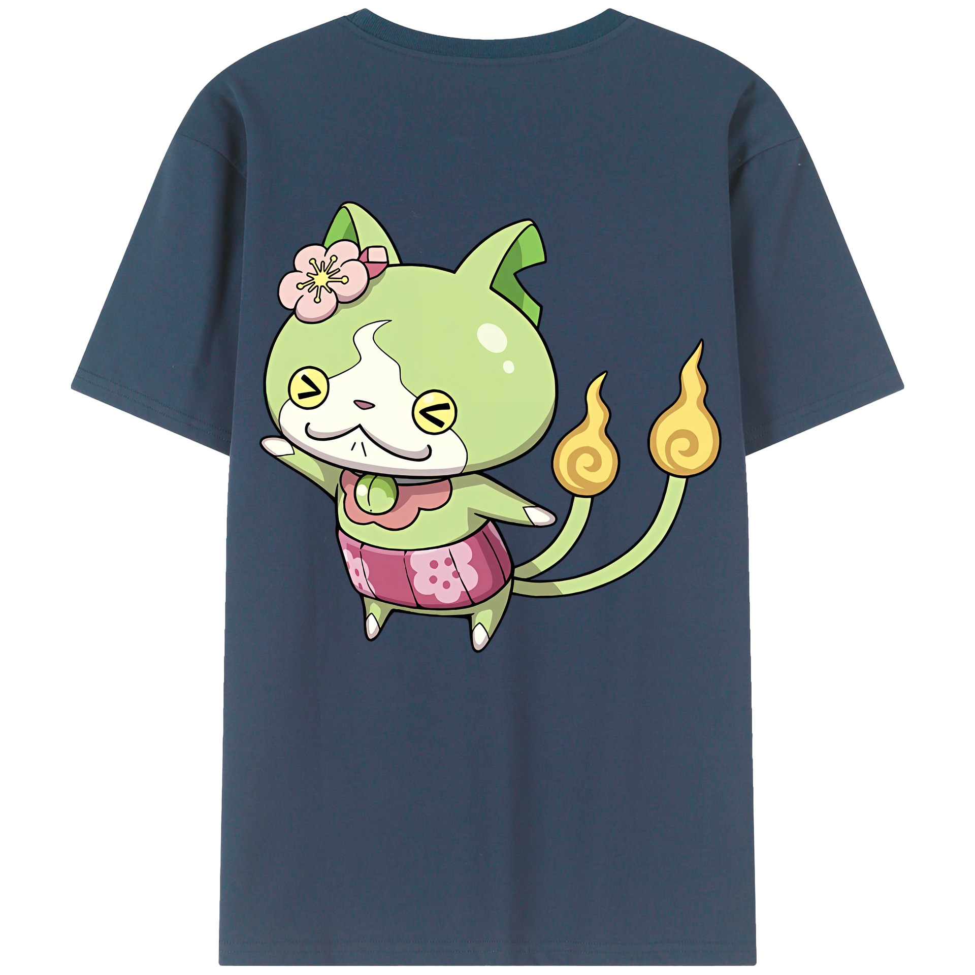（画像用） 妖怪ウォッチ Yo-kai Watch 綿100％ メンズ半袖Tシャツ（バックプリント） 通気性