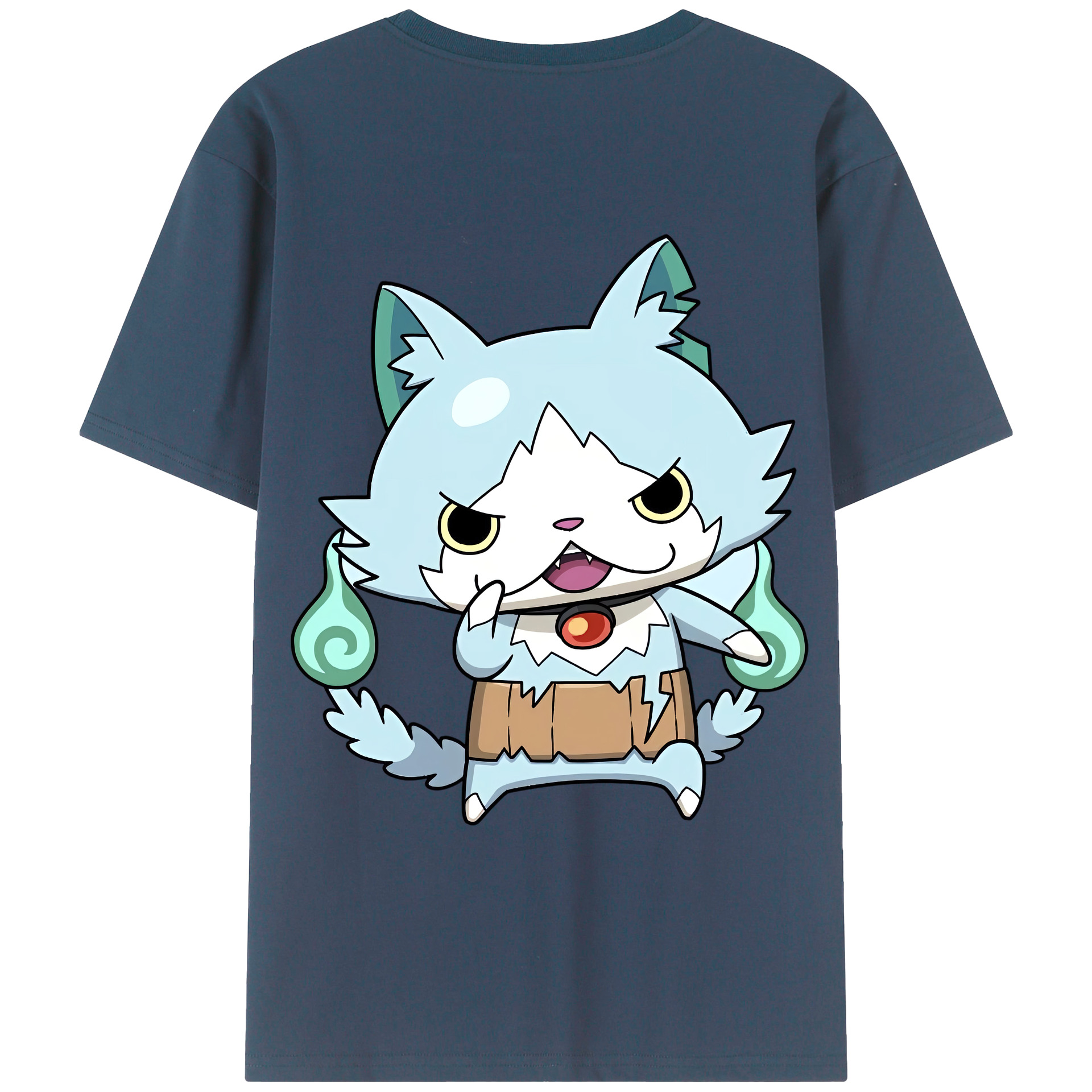 （画像用） 妖怪ウォッチ Yo-kai Watch 綿100％ メンズ半袖Tシャツ（バックプリント） 通気性
