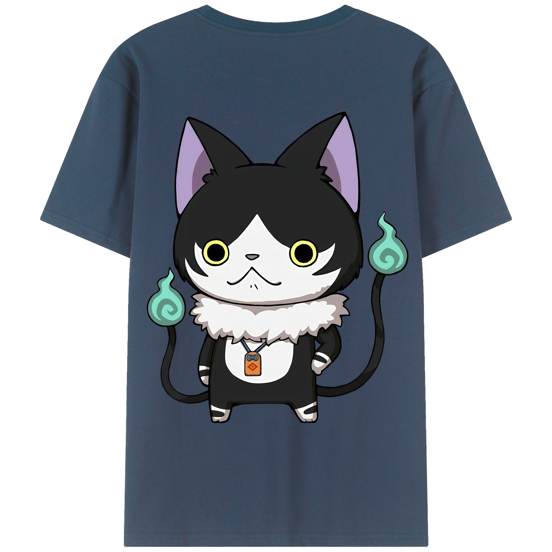 （画像用） 妖怪ウォッチ Yo-kai Watch 綿100％ メンズ半袖Tシャツ（バックプリント） 通気性