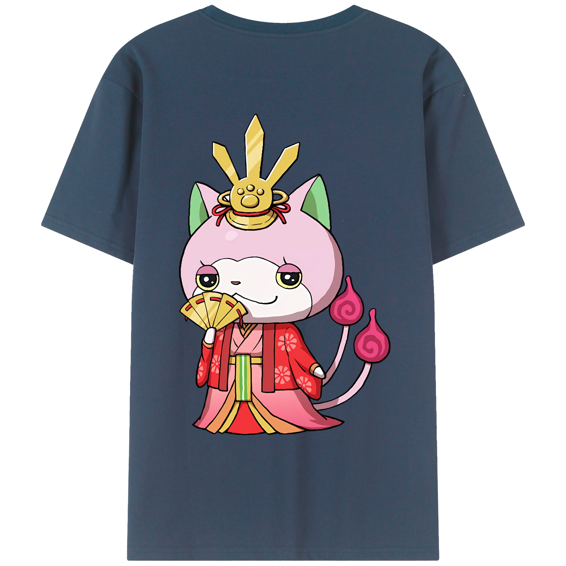 （画像用） 妖怪ウォッチ Yo-kai Watch 綿100％ メンズ半袖Tシャツ（バックプリント） 通気性