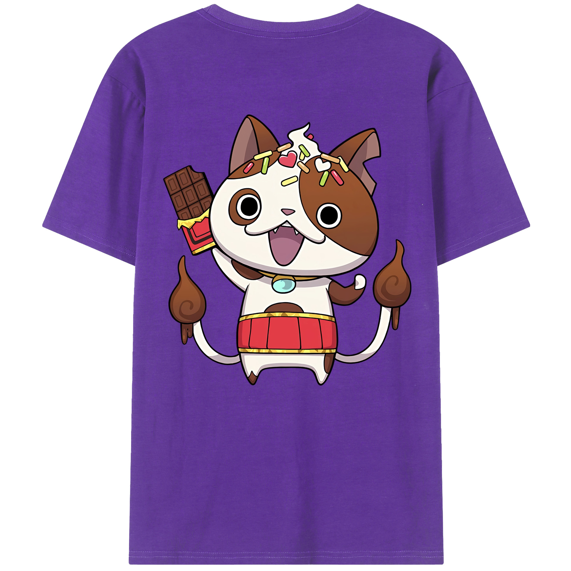 （画像用） 妖怪ウォッチ Yo-kai Watch 綿100％ メンズ半袖Tシャツ（バックプリント） 通気性