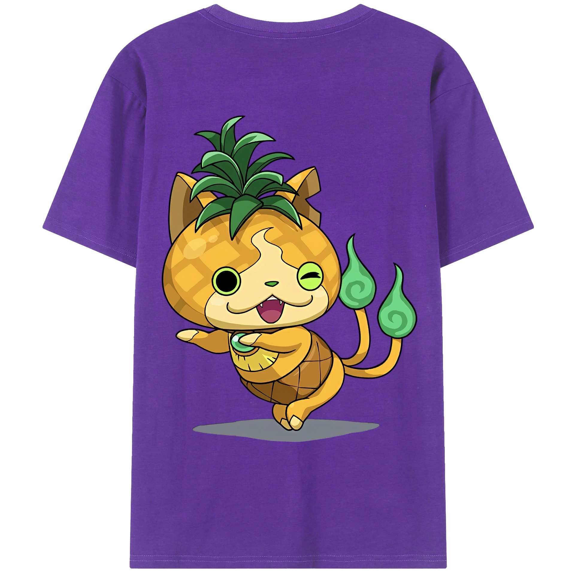 （画像用） 妖怪ウォッチ Yo-kai Watch 綿100％ メンズ半袖Tシャツ（バックプリント） 通気性