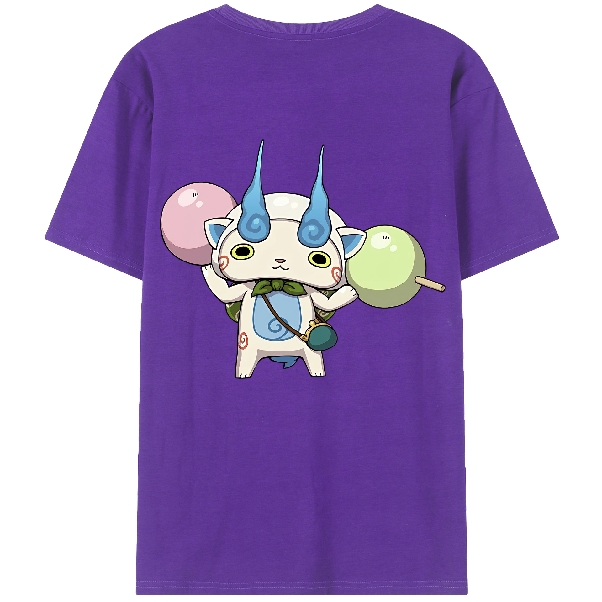 （画像用） 妖怪ウォッチ Yo-kai Watch 綿100％ メンズ半袖Tシャツ（バックプリント） 通気性