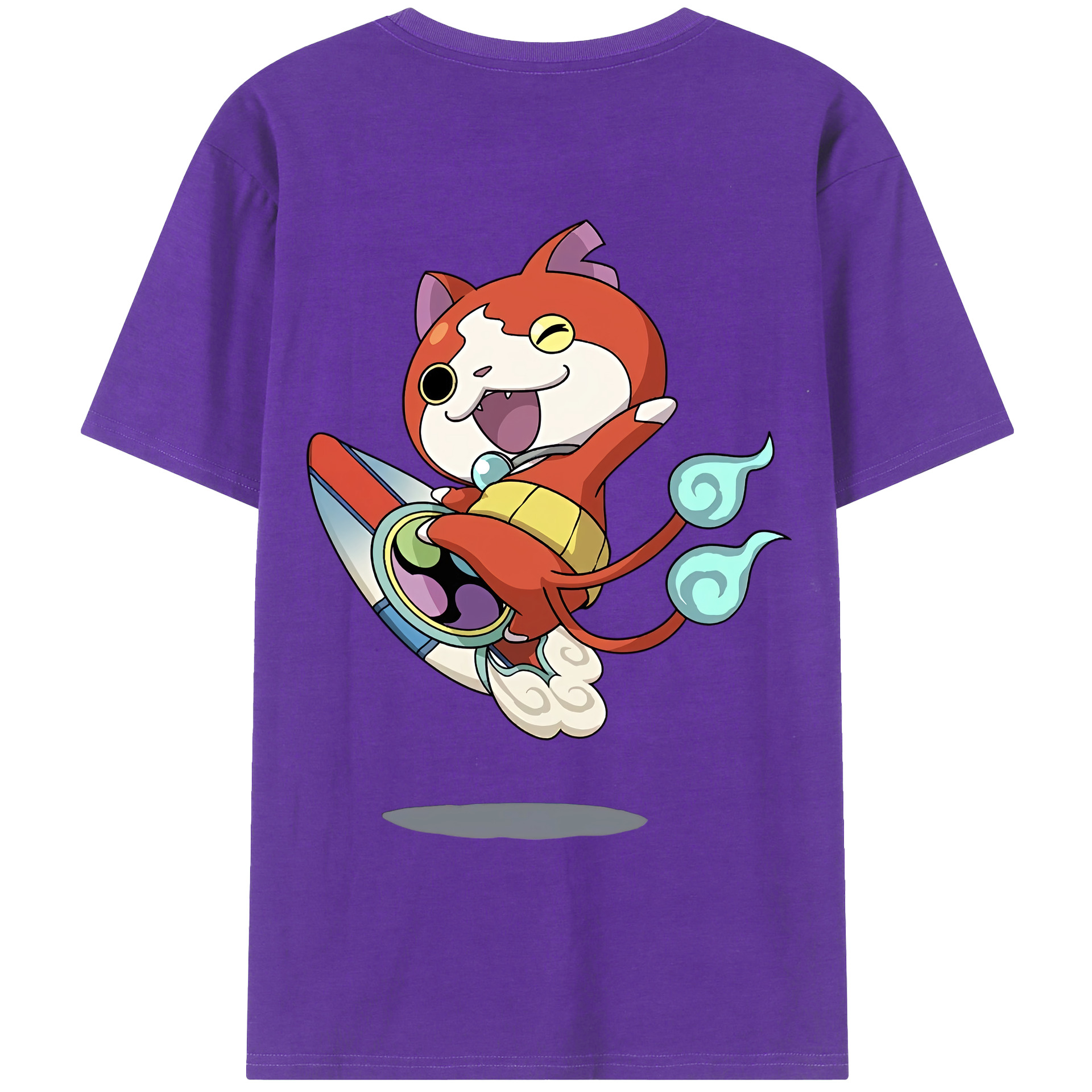 （画像用） 妖怪ウォッチ Yo-kai Watch 綿100％ メンズ半袖Tシャツ（バックプリント） 通気性