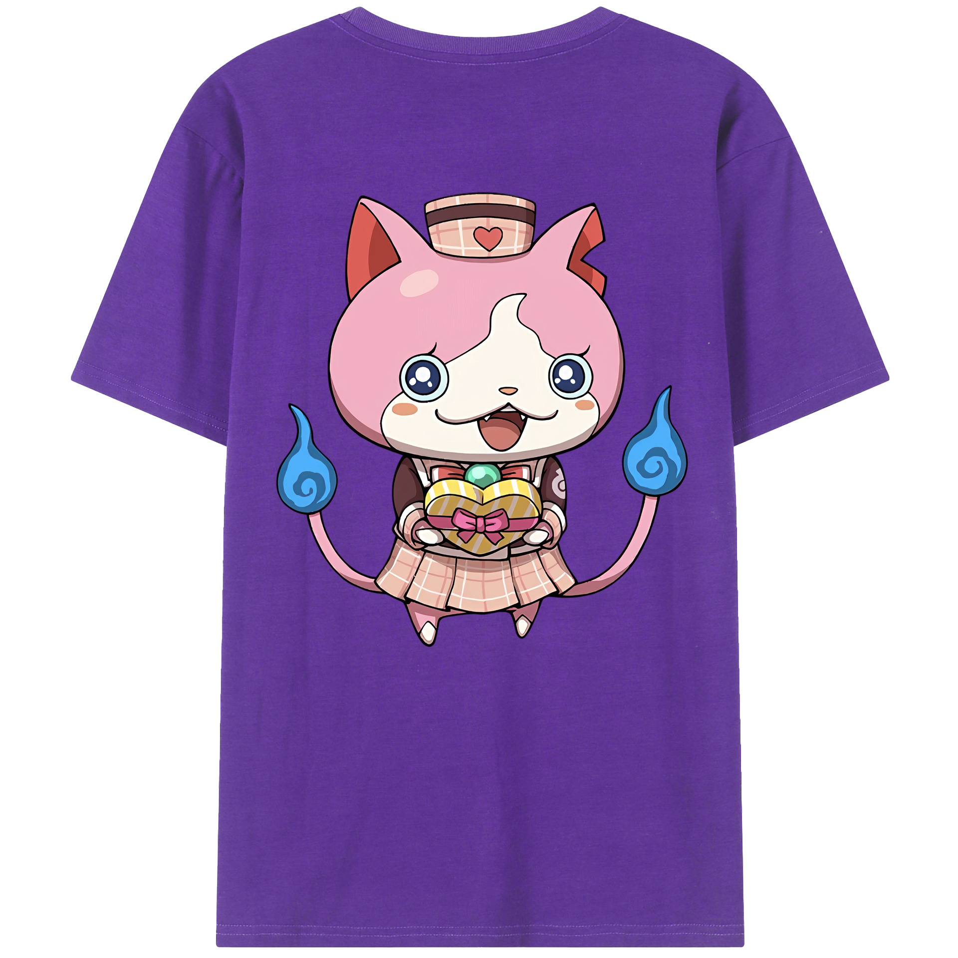 （画像用） 妖怪ウォッチ Yo-kai Watch 綿100％ メンズ半袖Tシャツ（バックプリント） 通気性