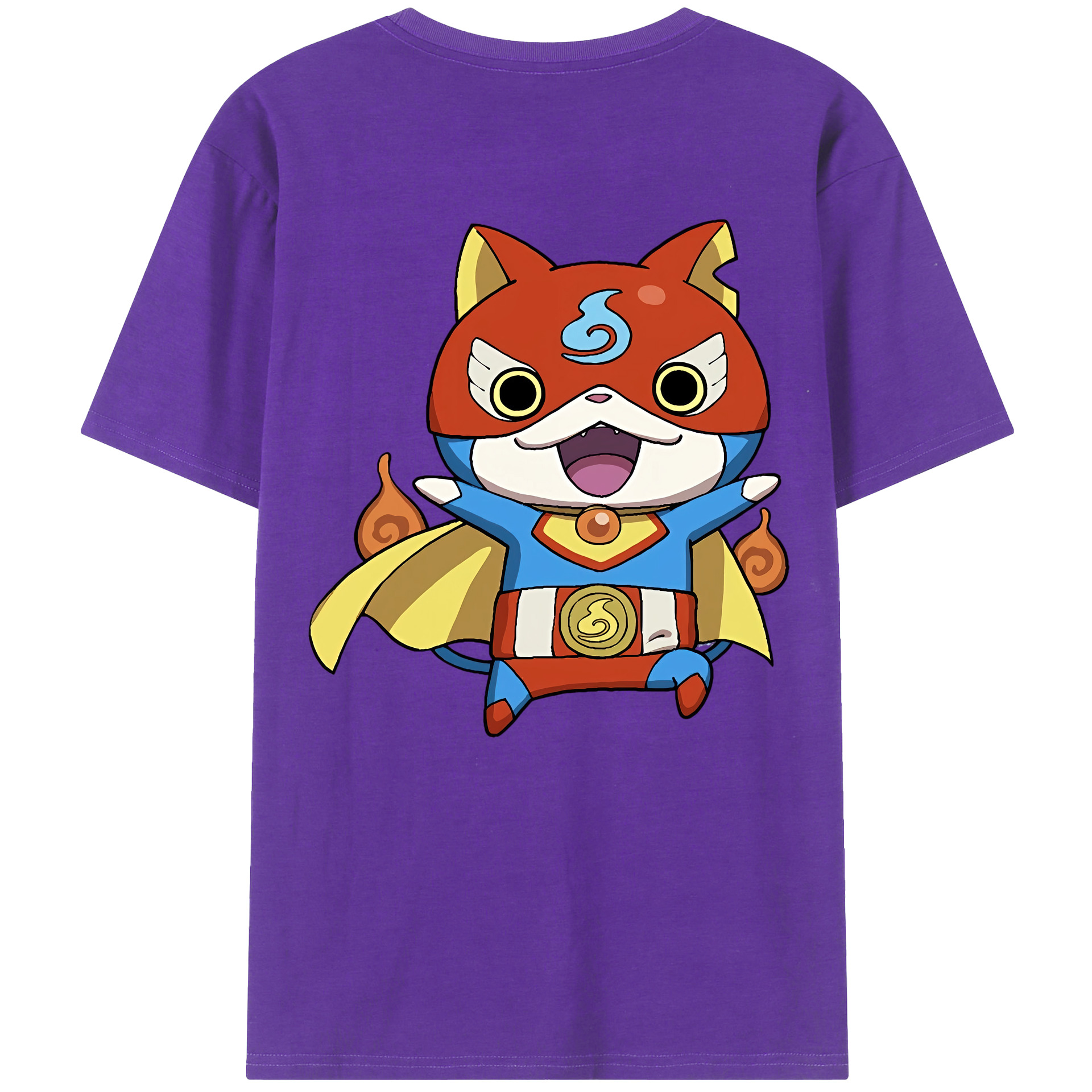（画像用） 妖怪ウォッチ Yo-kai Watch 綿100％ メンズ半袖Tシャツ（バックプリント） 通気性