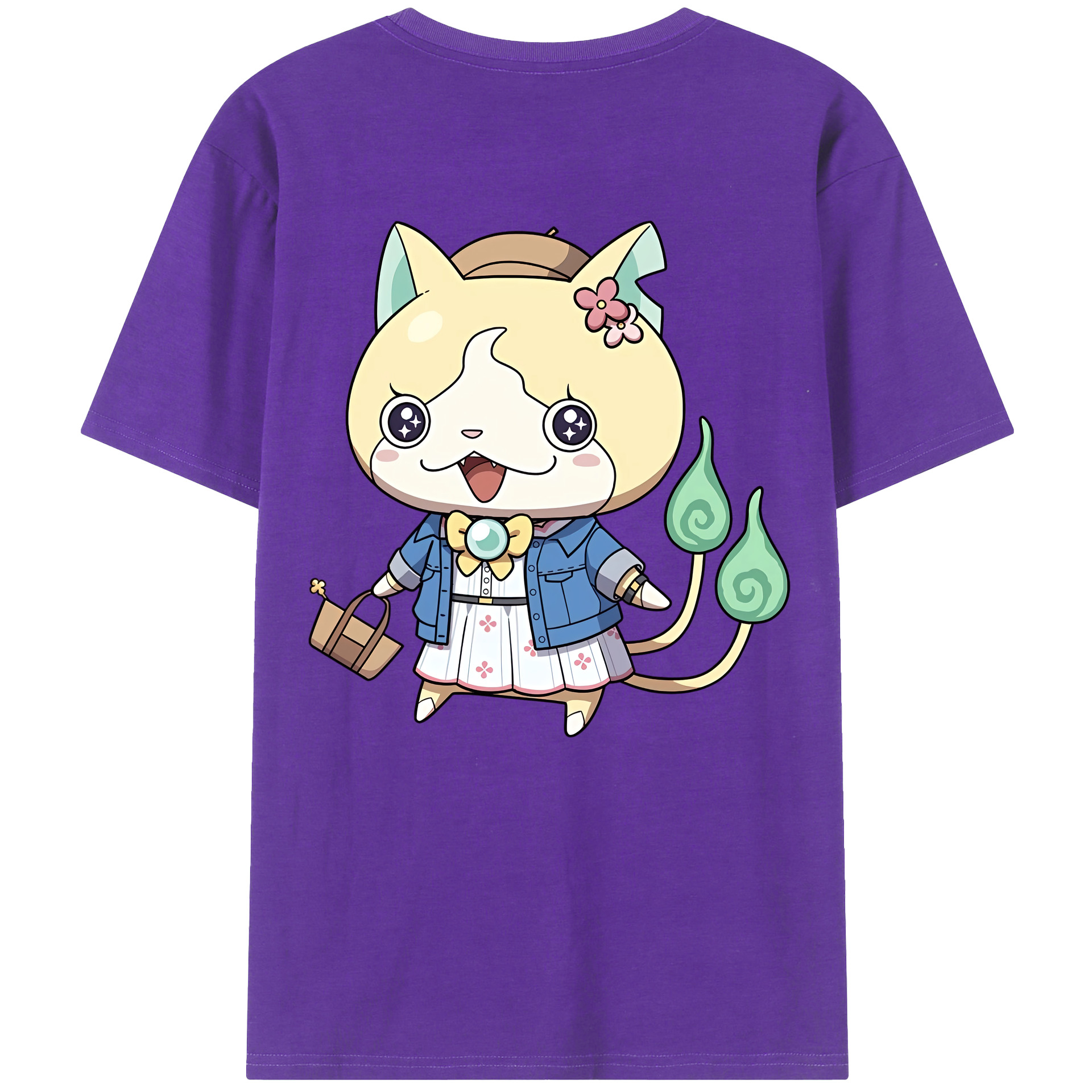 （画像用） 妖怪ウォッチ Yo-kai Watch 綿100％ メンズ半袖Tシャツ（バックプリント） 通気性
