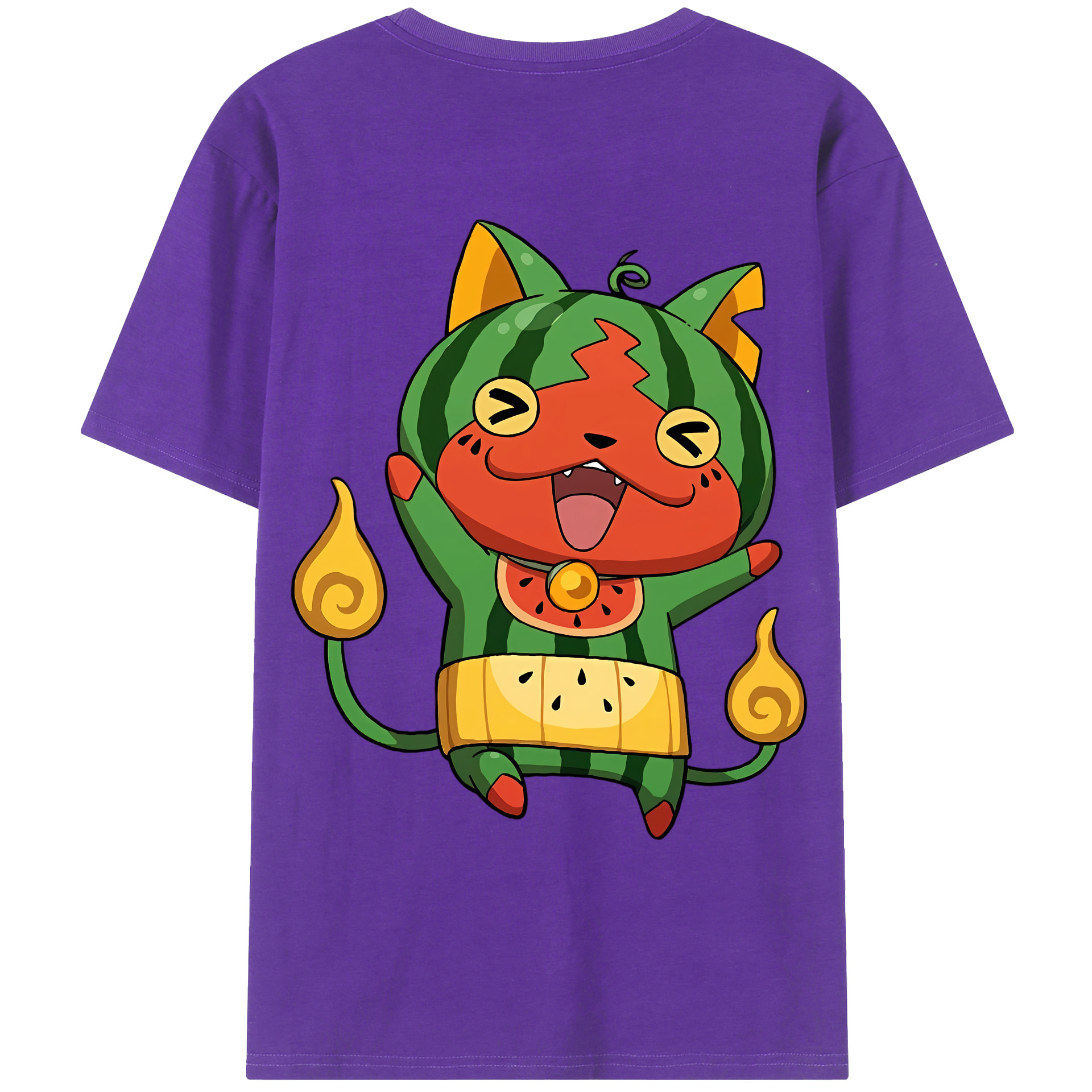 （画像用） 妖怪ウォッチ Yo-kai Watch 綿100％ メンズ半袖Tシャツ（バックプリント） 通気性