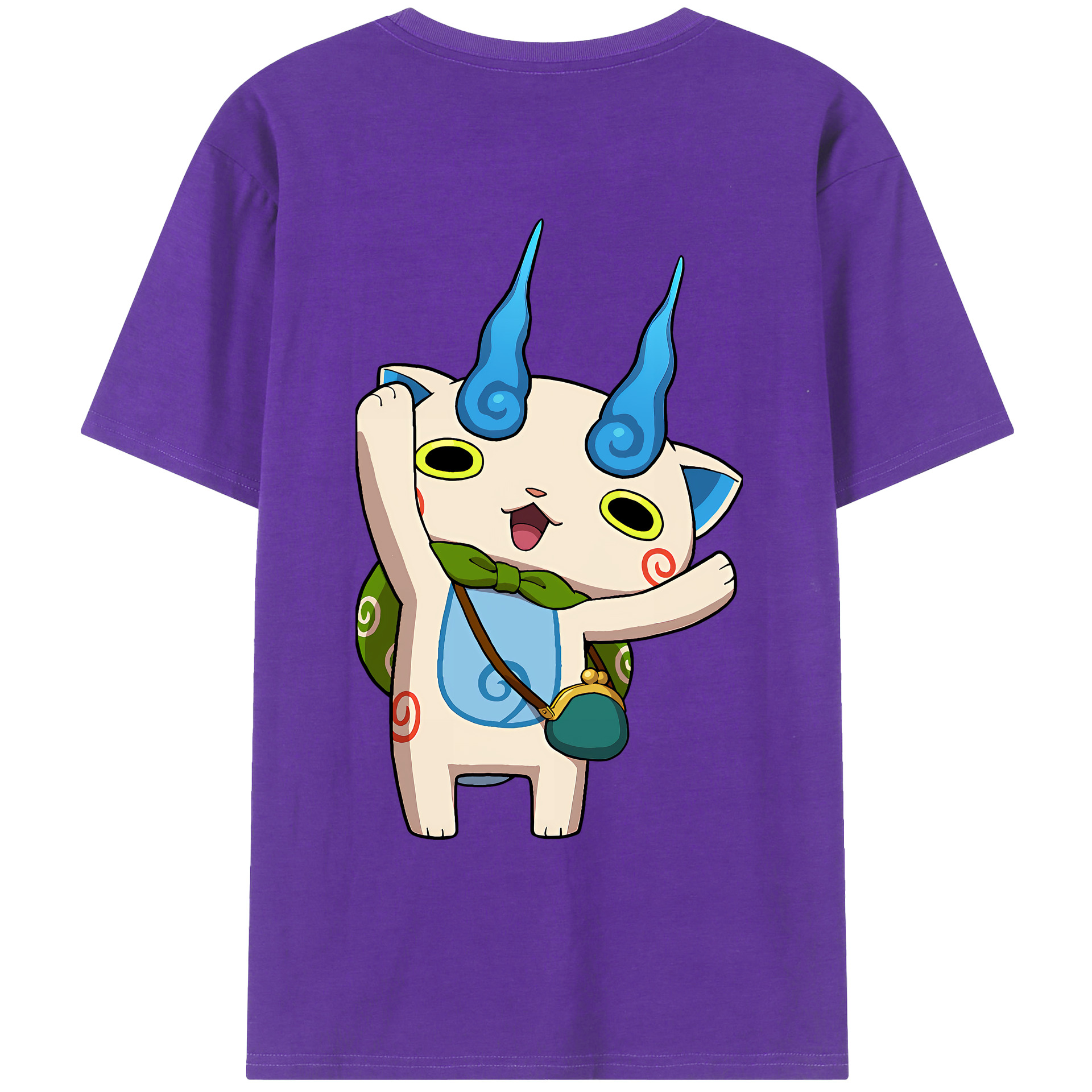 （画像用） 妖怪ウォッチ Yo-kai Watch 綿100％ メンズ半袖Tシャツ（バックプリント） 通気性