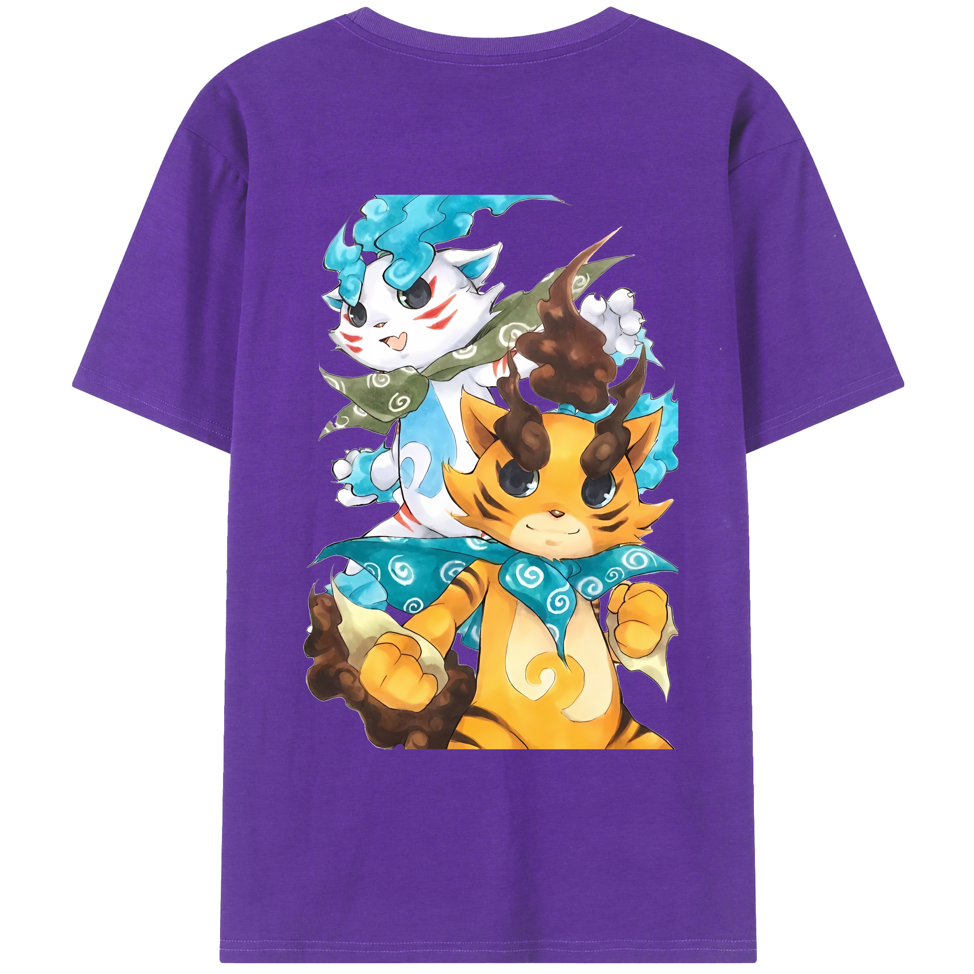 （画像用） 妖怪ウォッチ Yo-kai Watch 綿100％ メンズ半袖Tシャツ（バックプリント） 通気性