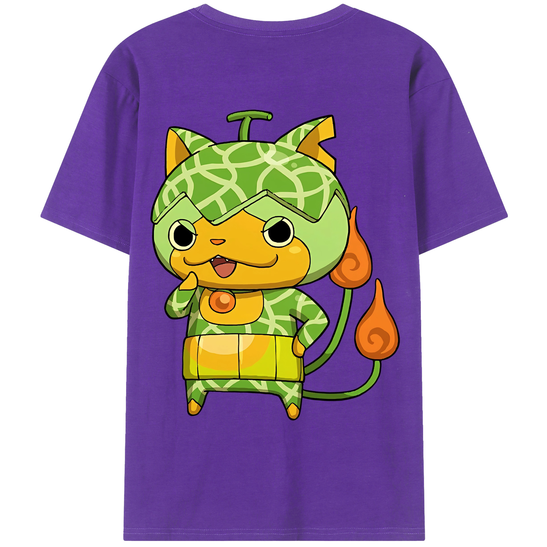 （画像用） 妖怪ウォッチ Yo-kai Watch 綿100％ メンズ半袖Tシャツ（バックプリント） 通気性