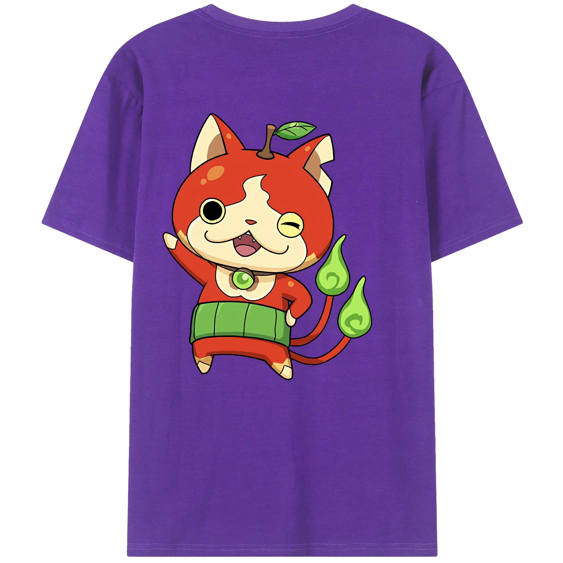 （画像用） 妖怪ウォッチ Yo-kai Watch 綿100％ メンズ半袖Tシャツ（バックプリント） 通気性