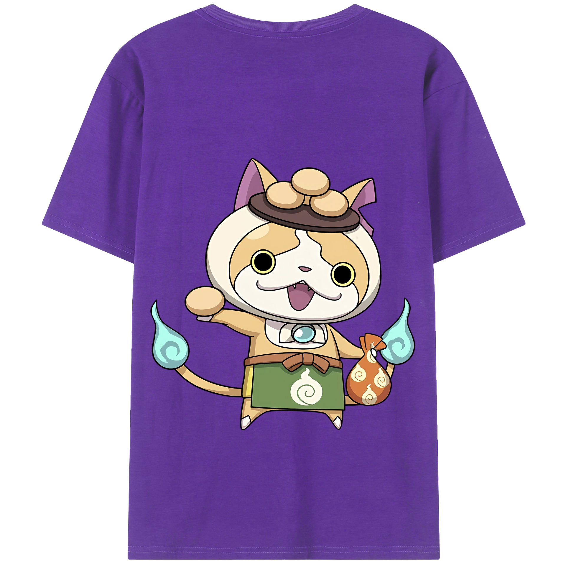 （画像用） 妖怪ウォッチ Yo-kai Watch 綿100％ メンズ半袖Tシャツ（バックプリント） 通気性