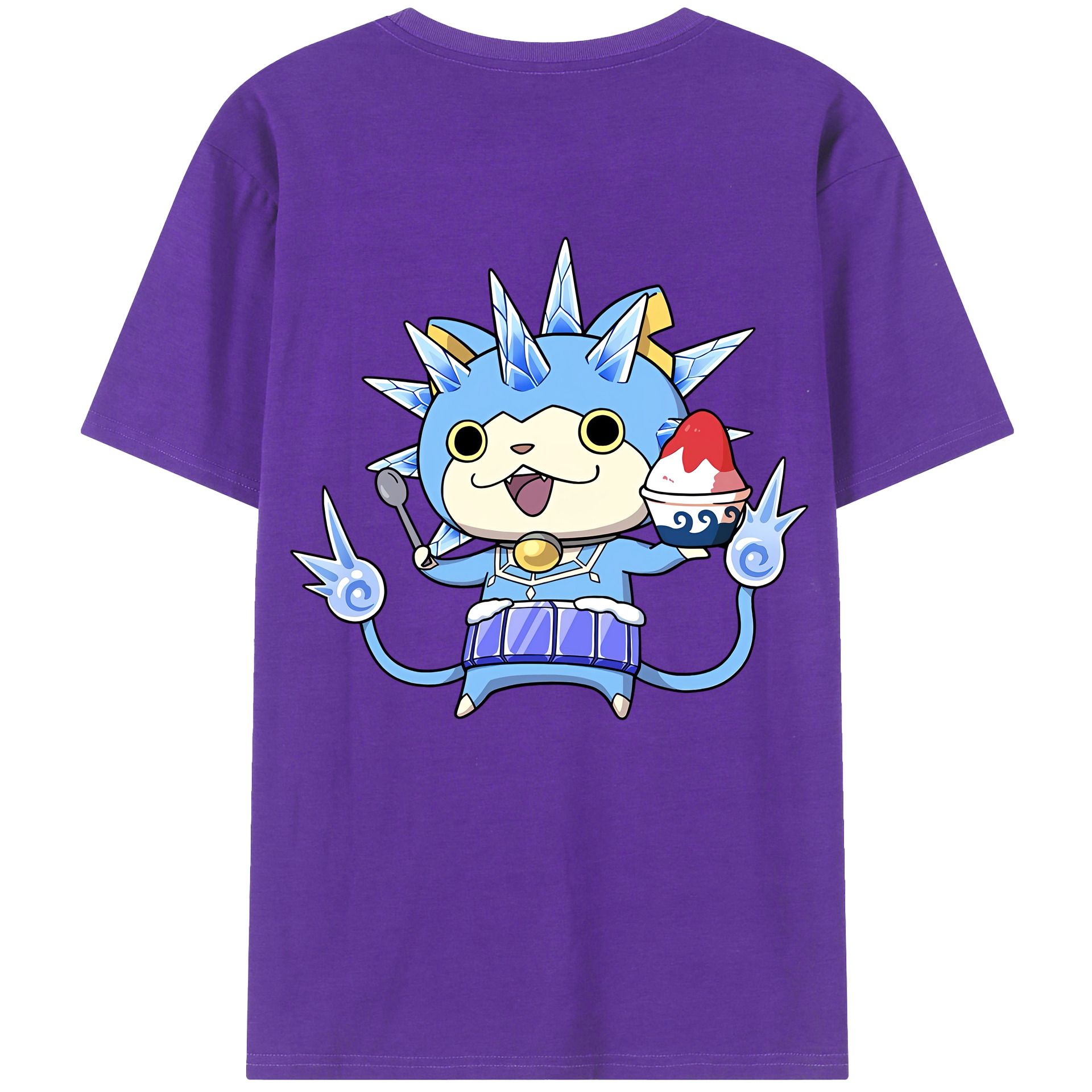 （画像用） 妖怪ウォッチ Yo-kai Watch 綿100％ メンズ半袖Tシャツ（バックプリント） 通気性