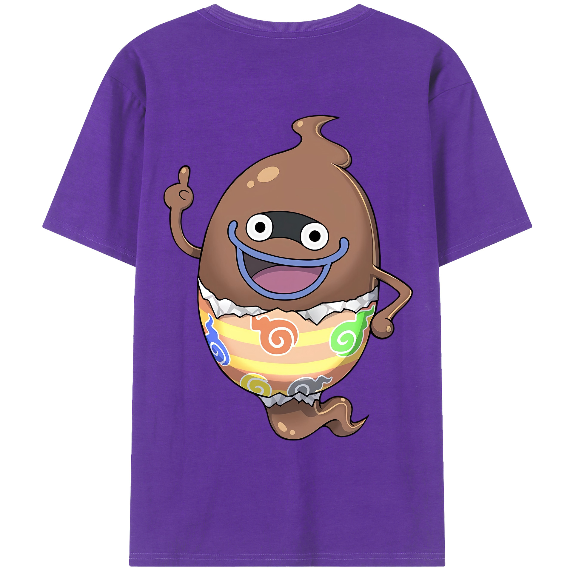 （画像用） 妖怪ウォッチ Yo-kai Watch 綿100％ メンズ半袖Tシャツ（バックプリント） 通気性