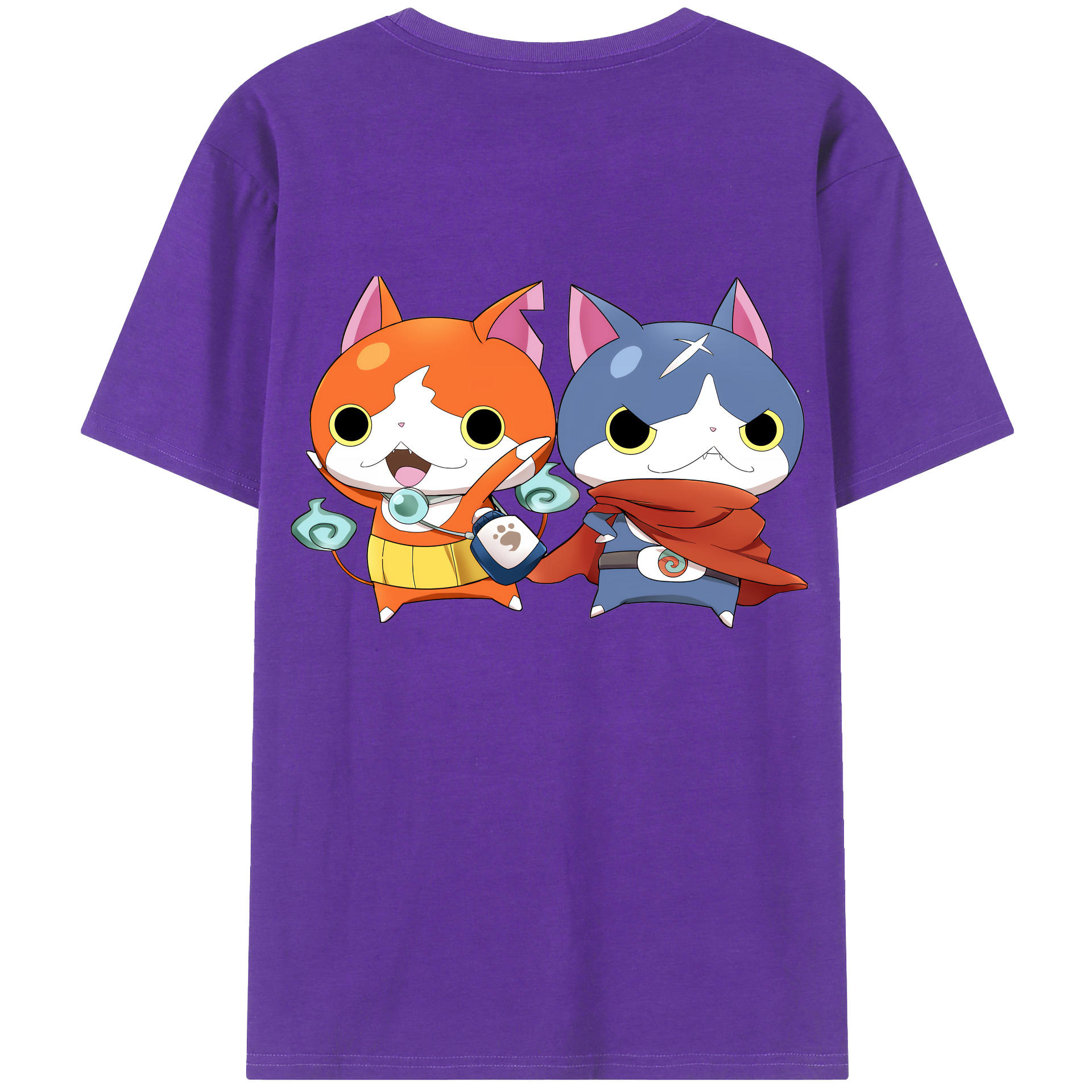 （画像用） 妖怪ウォッチ Yo-kai Watch 綿100％ メンズ半袖Tシャツ（バックプリント） 通気性