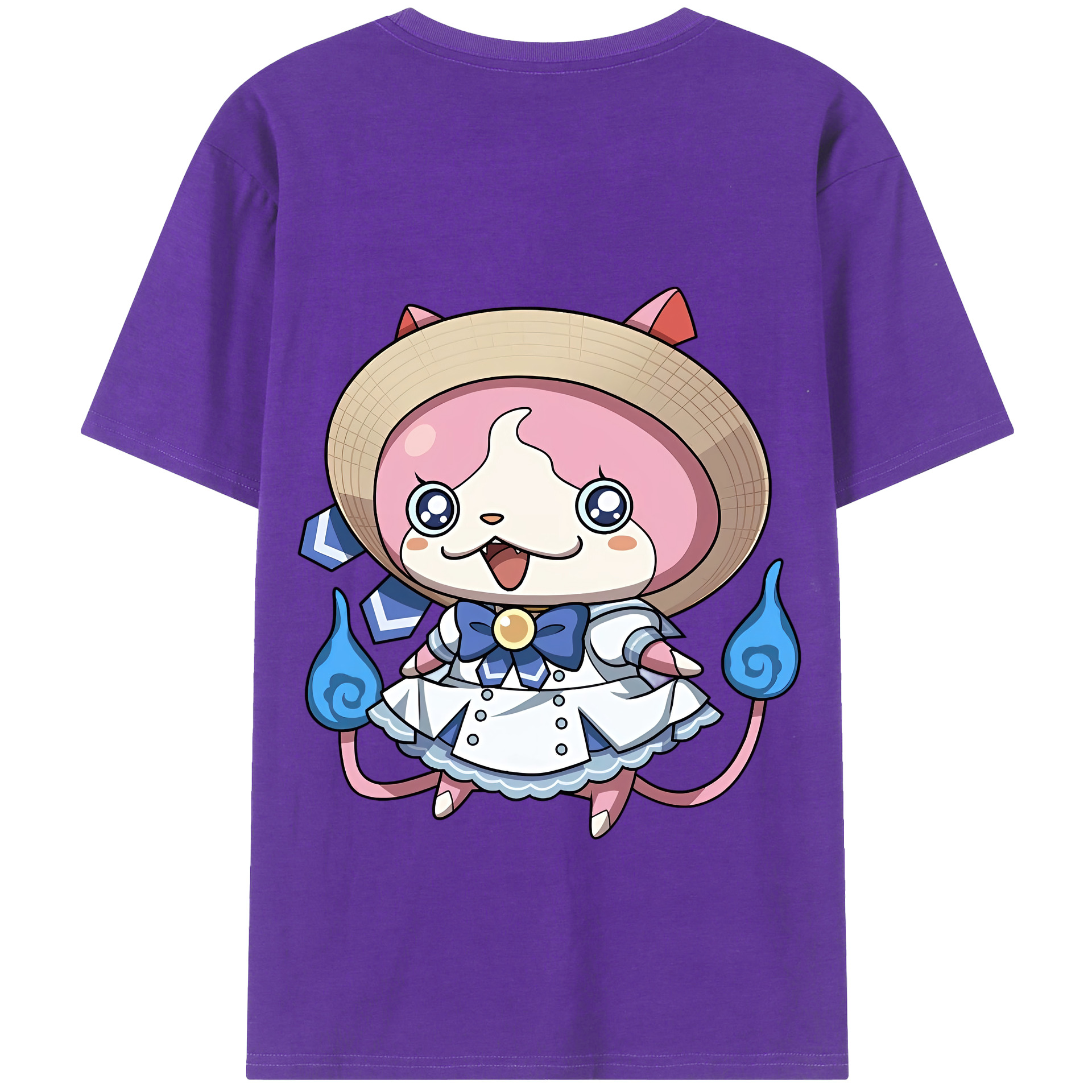 （画像用） 妖怪ウォッチ Yo-kai Watch 綿100％ メンズ半袖Tシャツ（バックプリント） 通気性