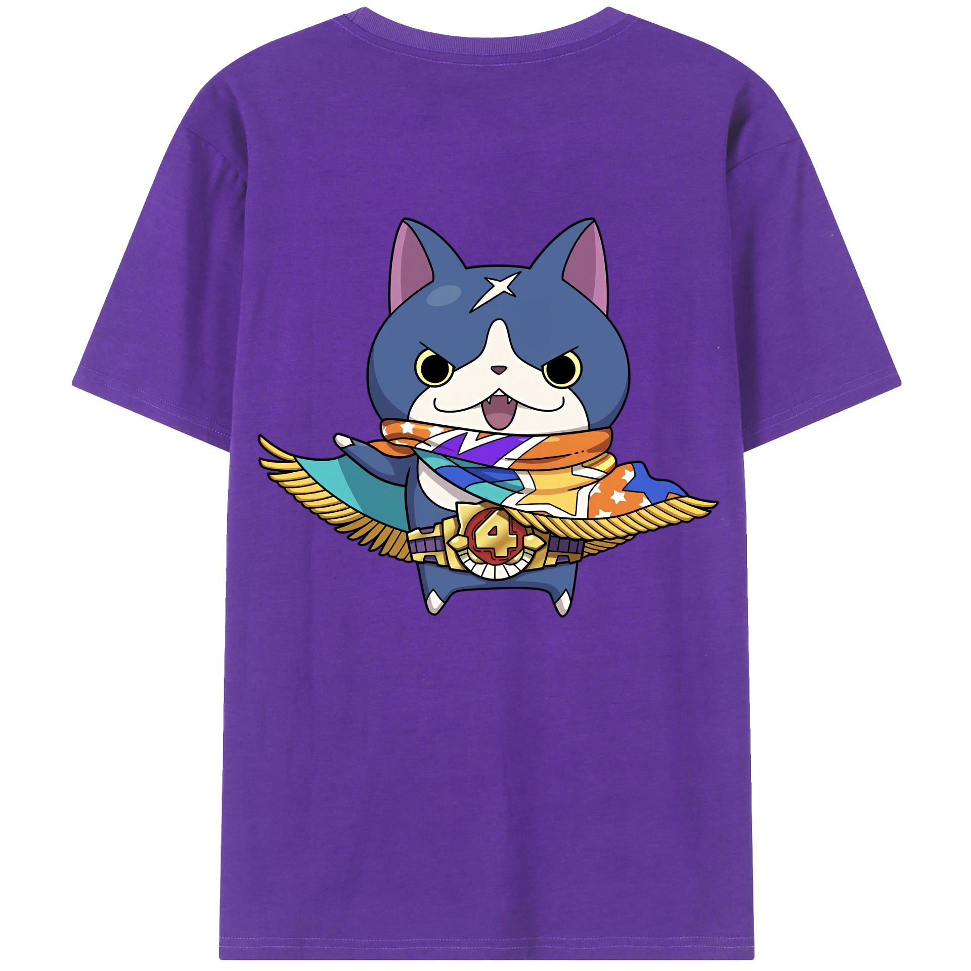 （画像用） 妖怪ウォッチ Yo-kai Watch 綿100％ メンズ半袖Tシャツ（バックプリント） 通気性