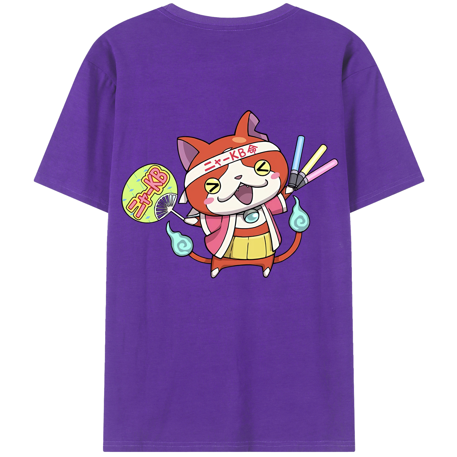 （画像用） 妖怪ウォッチ Yo-kai Watch 綿100％ メンズ半袖Tシャツ（バックプリント） 通気性