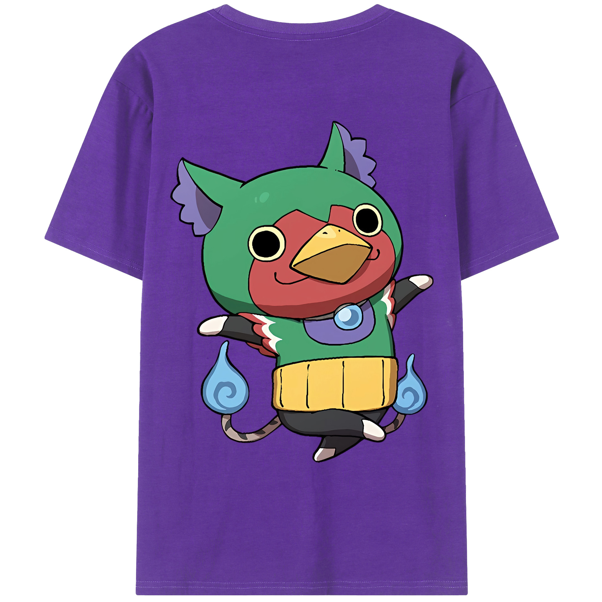 （画像用） 妖怪ウォッチ Yo-kai Watch 綿100％ メンズ半袖Tシャツ（バックプリント） 通気性