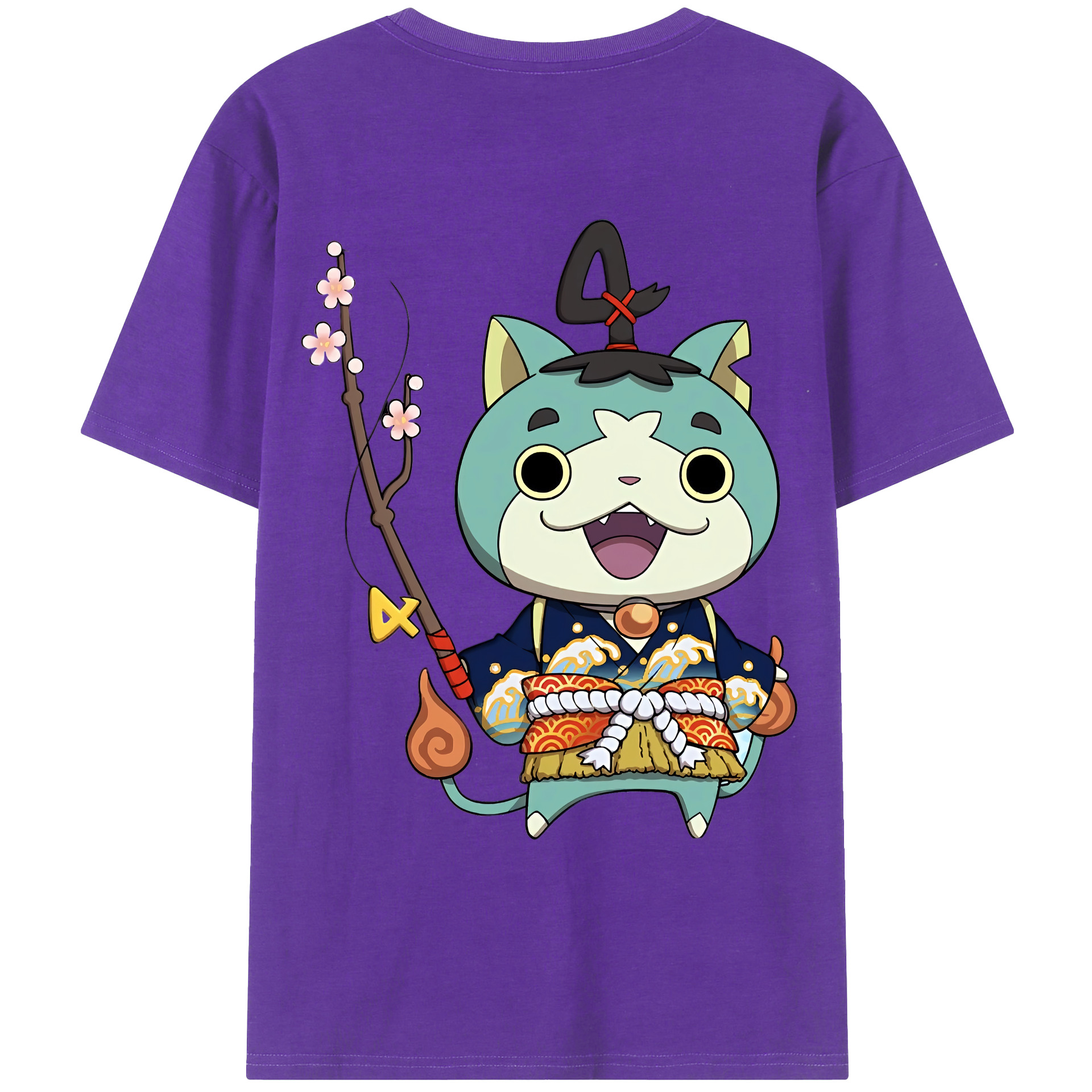 （画像用） 妖怪ウォッチ Yo-kai Watch 綿100％ メンズ半袖Tシャツ（バックプリント） 通気性