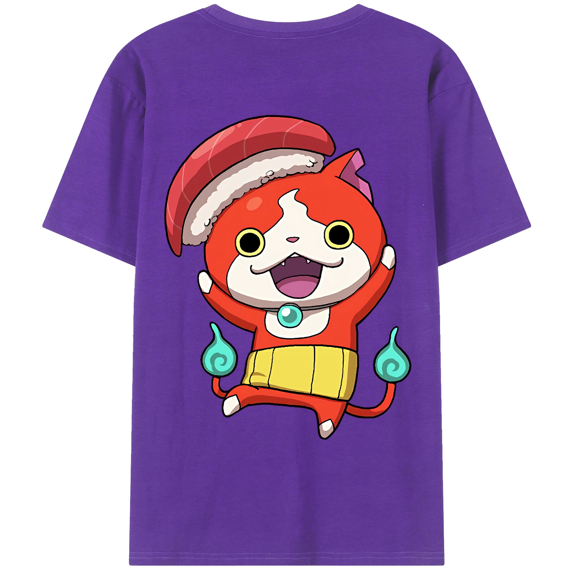（画像用） 妖怪ウォッチ Yo-kai Watch 綿100％ メンズ半袖Tシャツ（バックプリント） 通気性