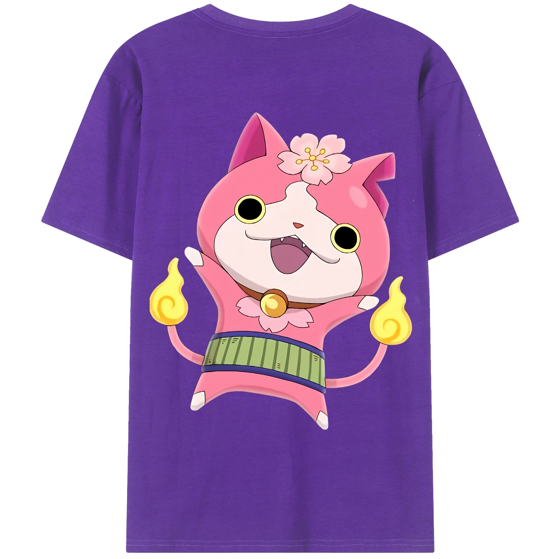 （画像用） 妖怪ウォッチ Yo-kai Watch 綿100％ メンズ半袖Tシャツ（バックプリント） 通気性
