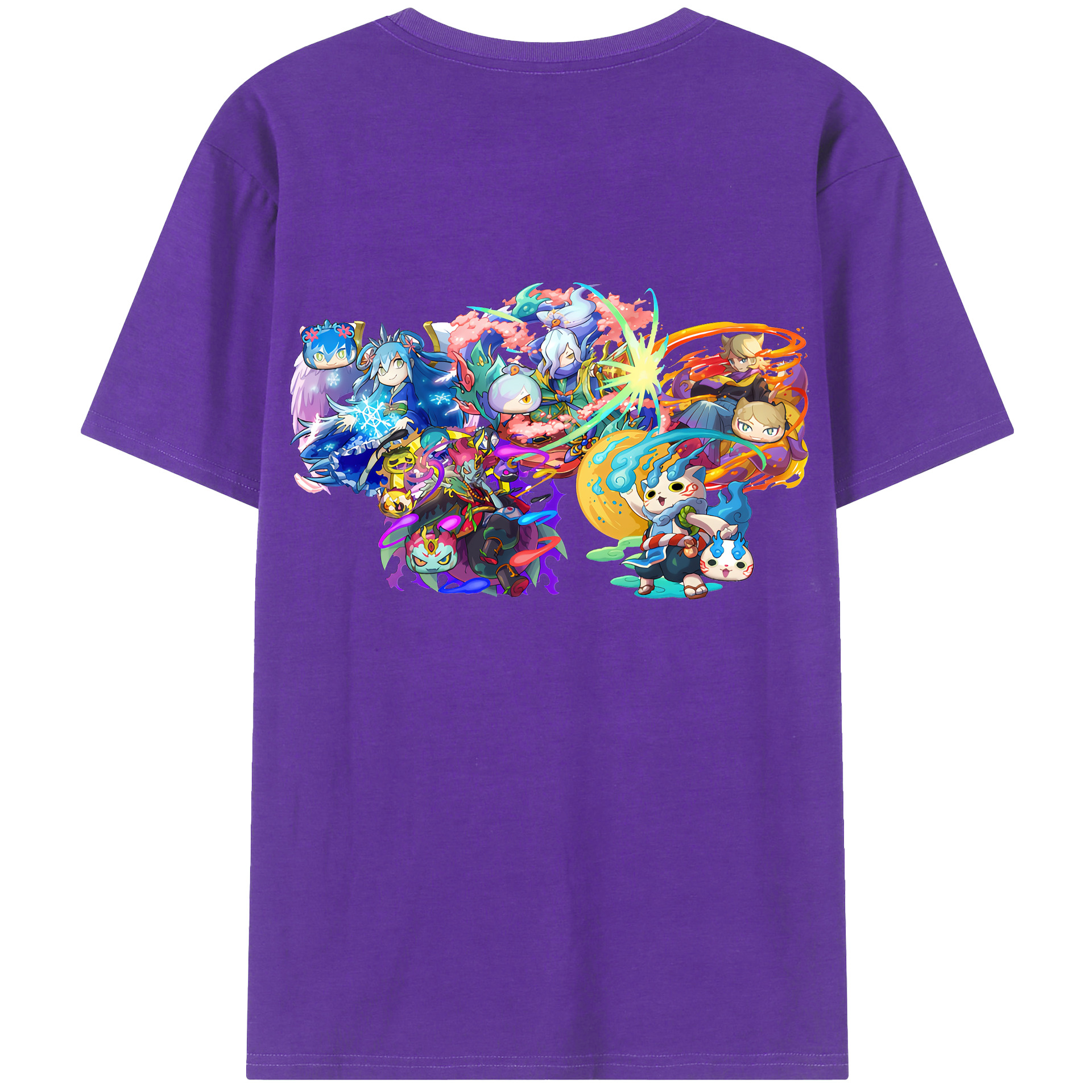 （画像用） 妖怪ウォッチ Yo-kai Watch 綿100％ メンズ半袖Tシャツ（バックプリント） 通気性