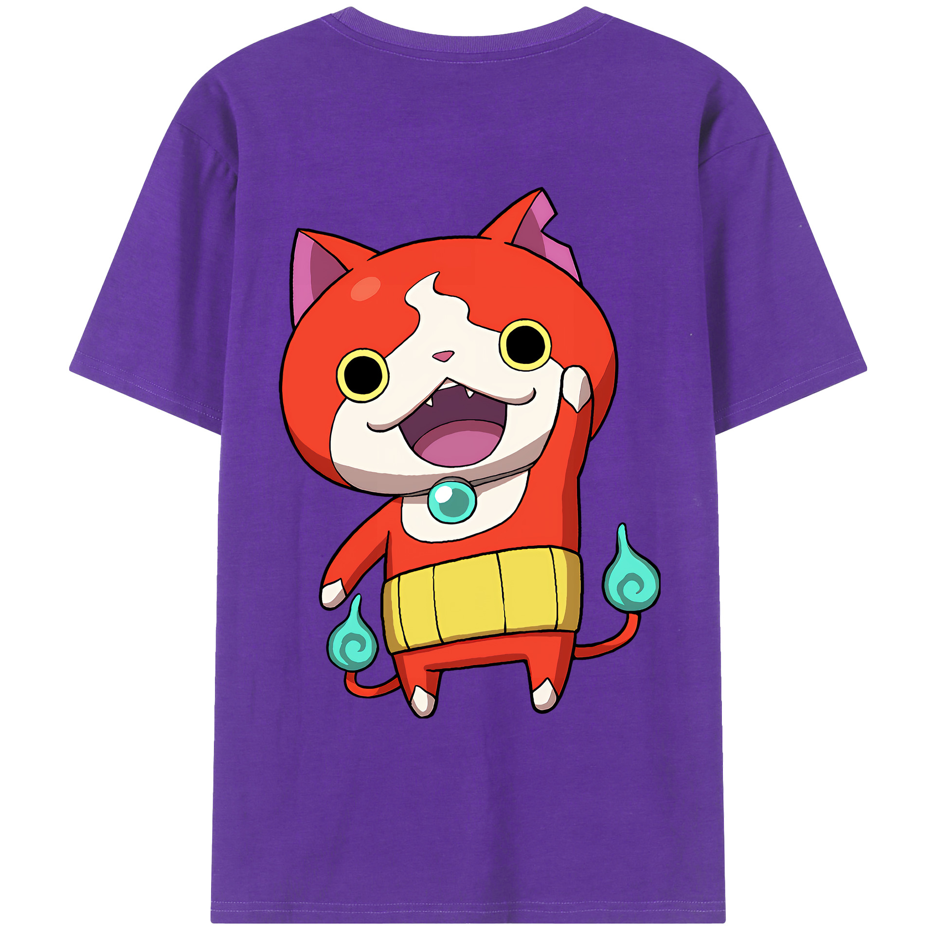 （画像用） 妖怪ウォッチ Yo-kai Watch 綿100％ メンズ半袖Tシャツ（バックプリント） 通気性
