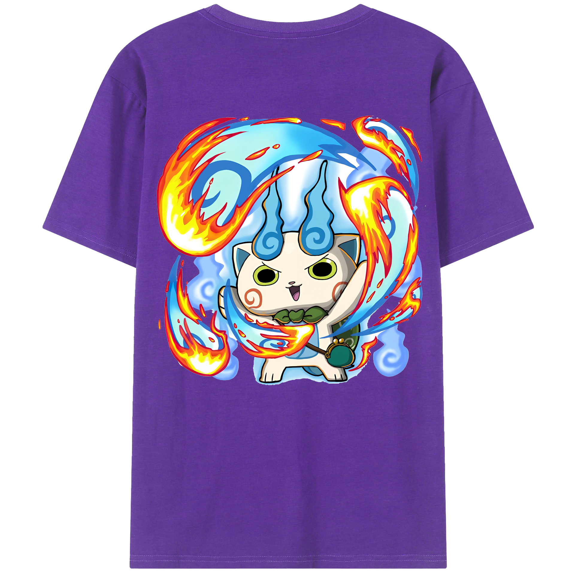 （画像用） 妖怪ウォッチ Yo-kai Watch 綿100％ メンズ半袖Tシャツ（バックプリント） 通気性
