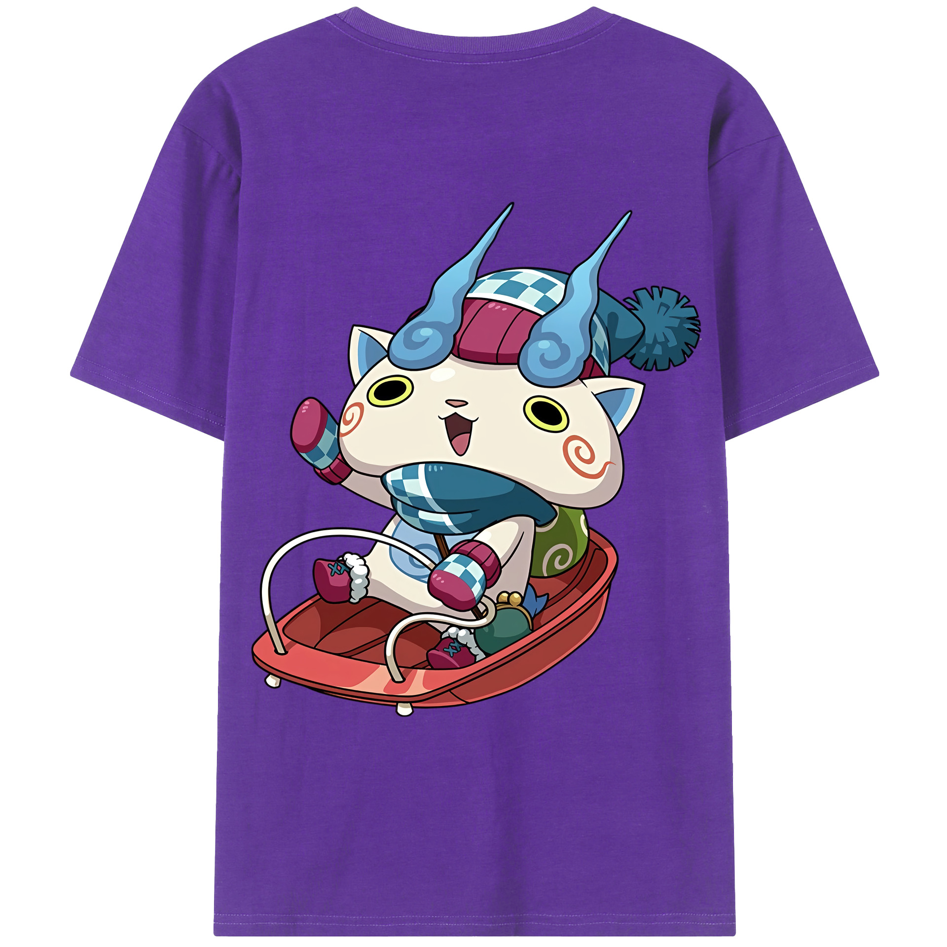 （画像用） 妖怪ウォッチ Yo-kai Watch 綿100％ メンズ半袖Tシャツ（バックプリント） 通気性