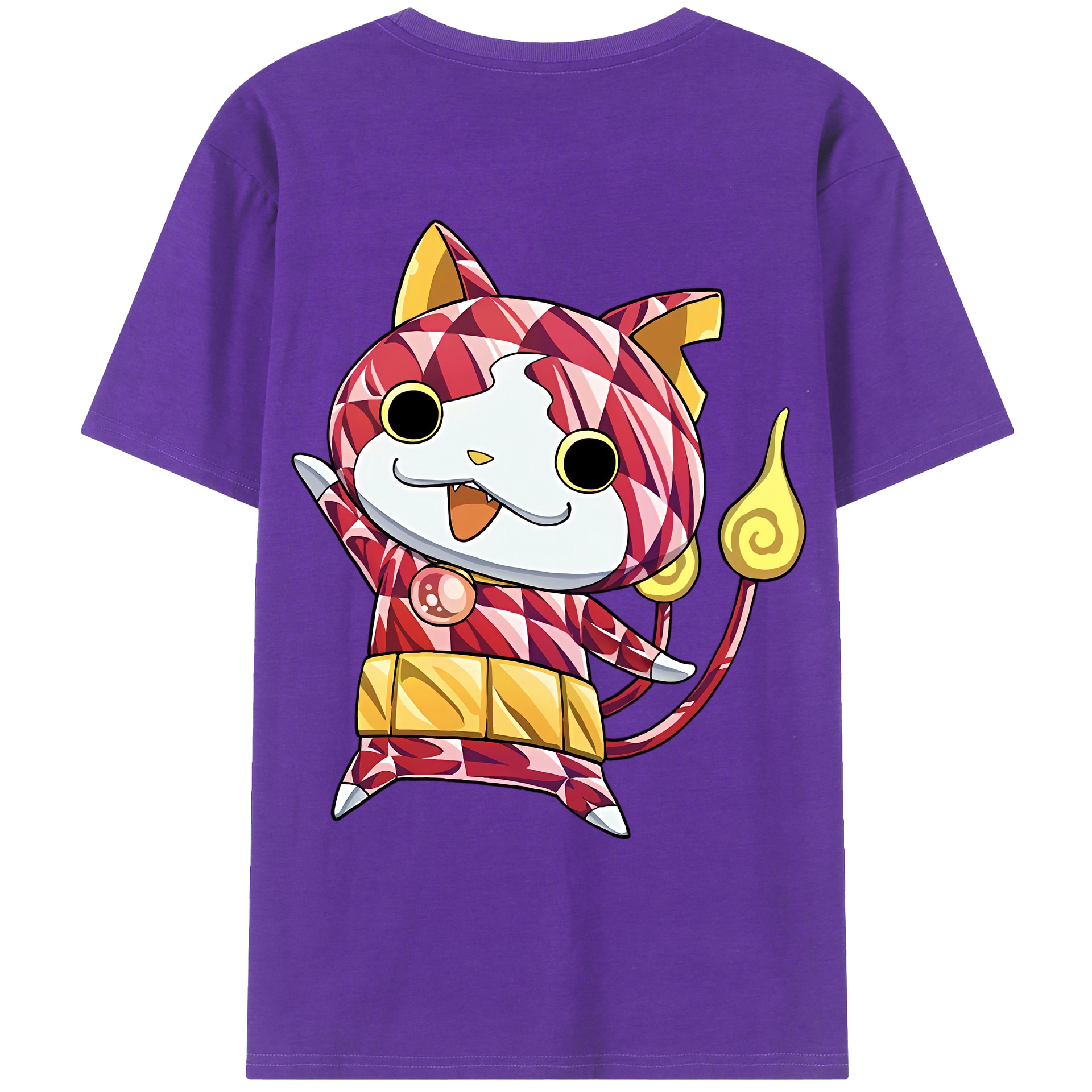 （画像用） 妖怪ウォッチ Yo-kai Watch 綿100％ メンズ半袖Tシャツ（バックプリント） 通気性