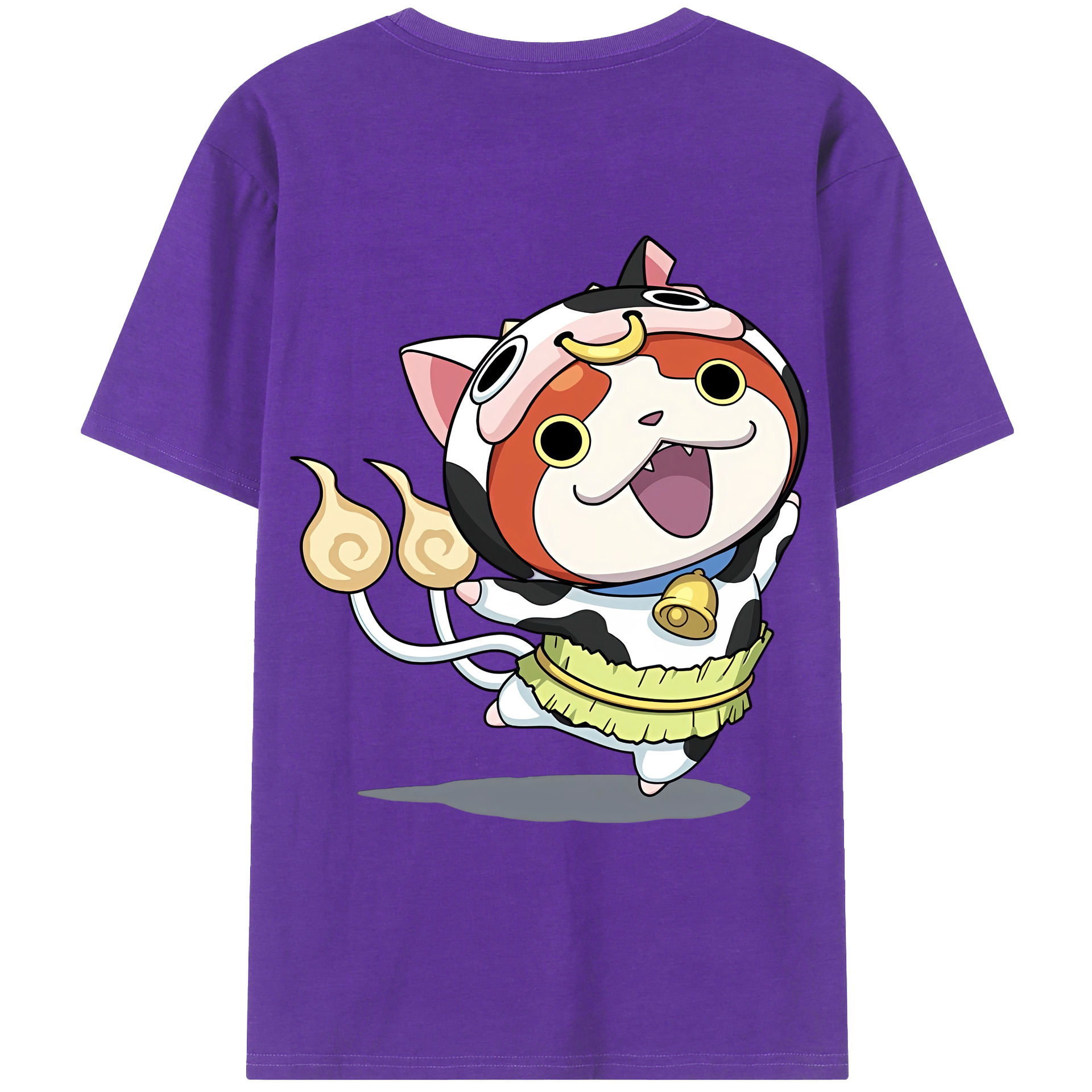 （画像用） 妖怪ウォッチ Yo-kai Watch 綿100％ メンズ半袖Tシャツ（バックプリント） 通気性