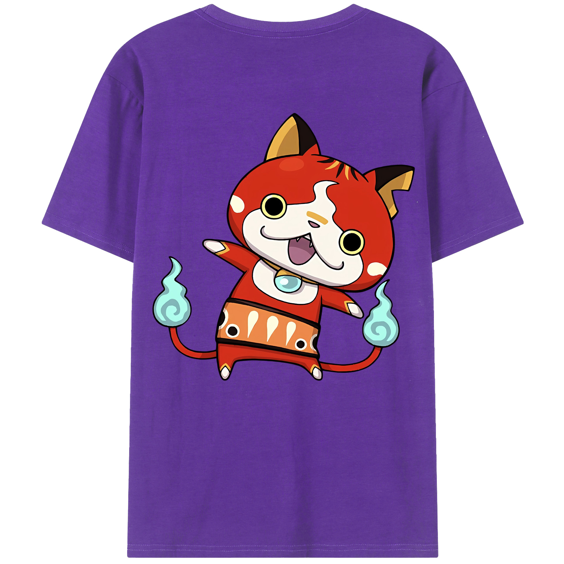（画像用） 妖怪ウォッチ Yo-kai Watch 綿100％ メンズ半袖Tシャツ（バックプリント） 通気性