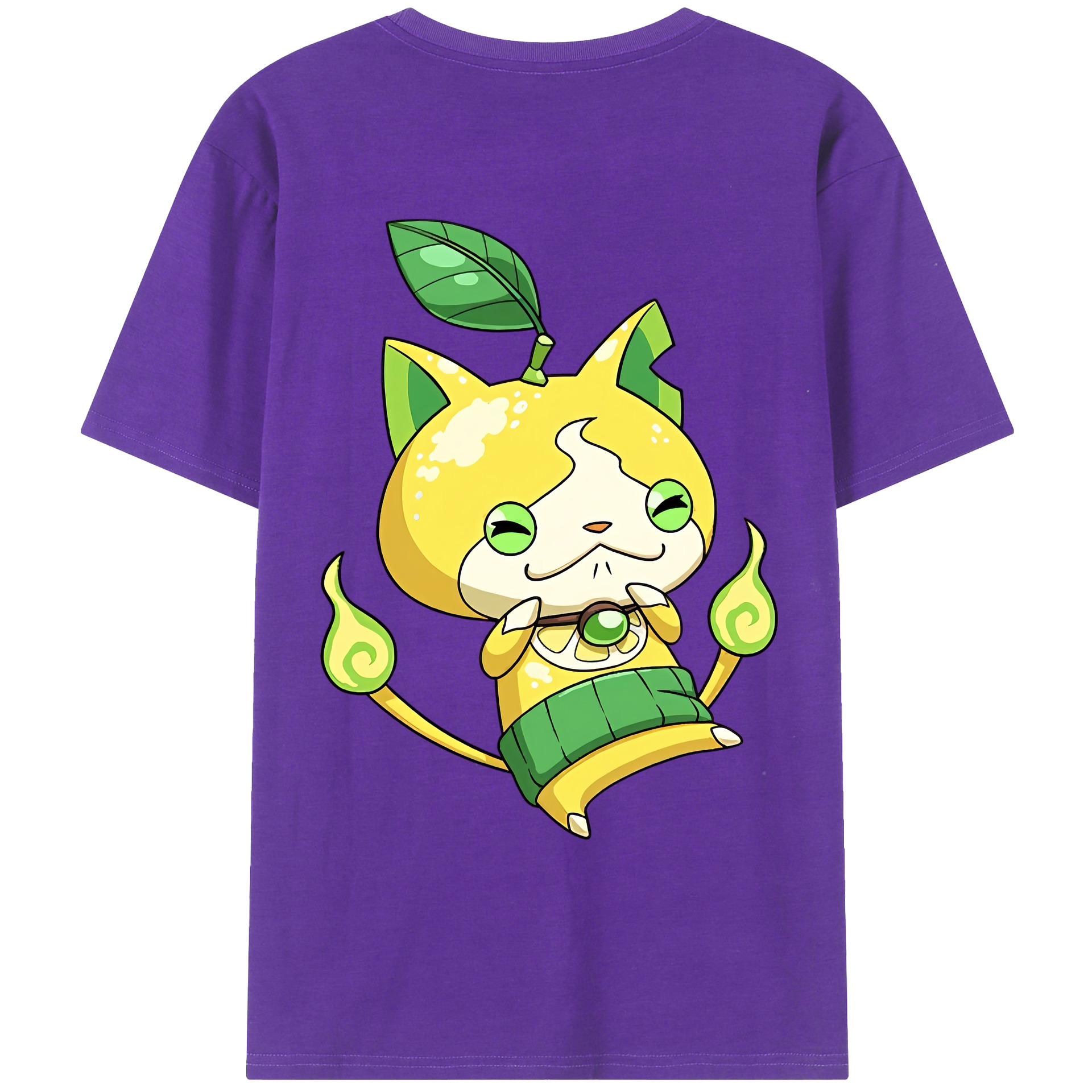 （画像用） 妖怪ウォッチ Yo-kai Watch 綿100％ メンズ半袖Tシャツ（バックプリント） 通気性
