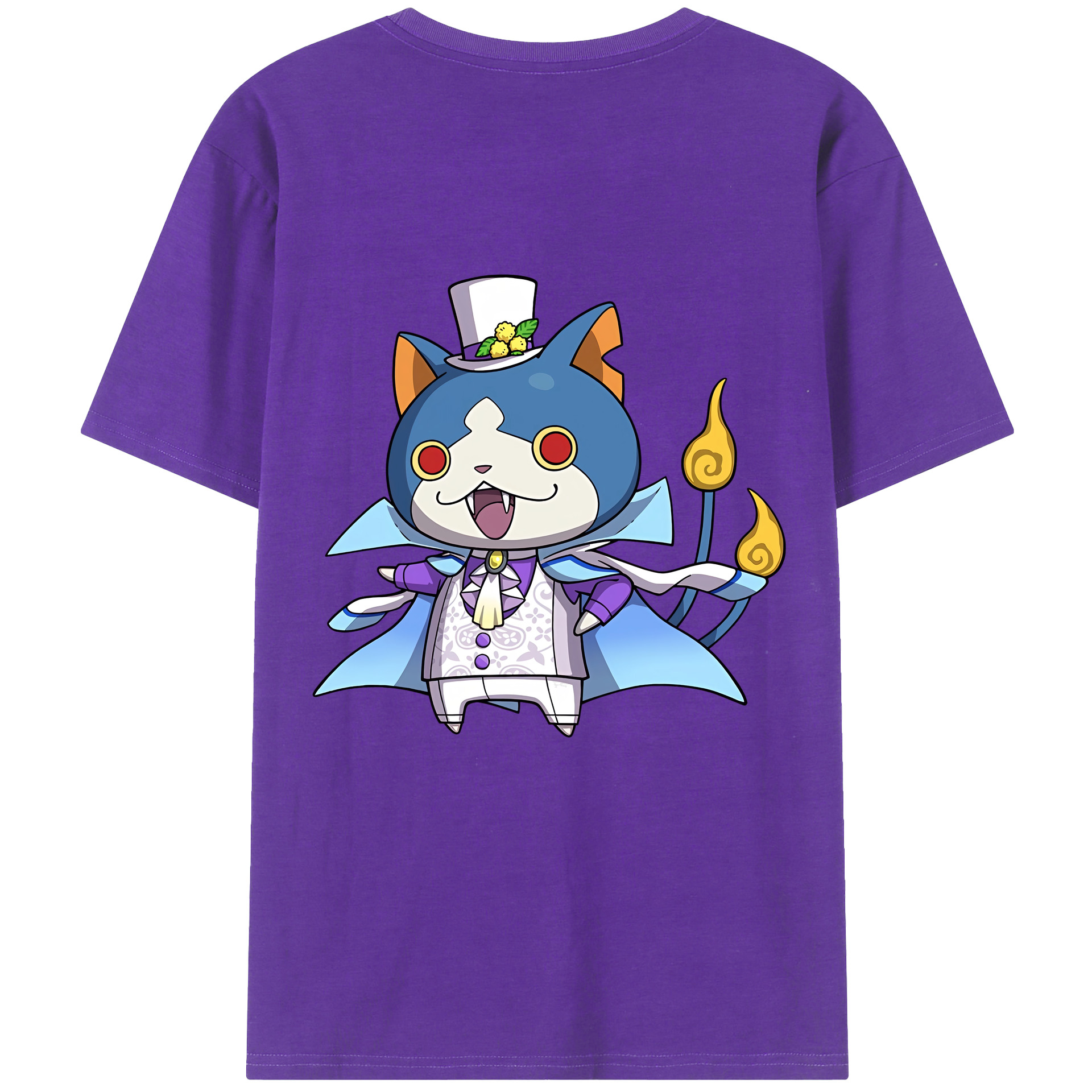 （画像用） 妖怪ウォッチ Yo-kai Watch 綿100％ メンズ半袖Tシャツ（バックプリント） 通気性