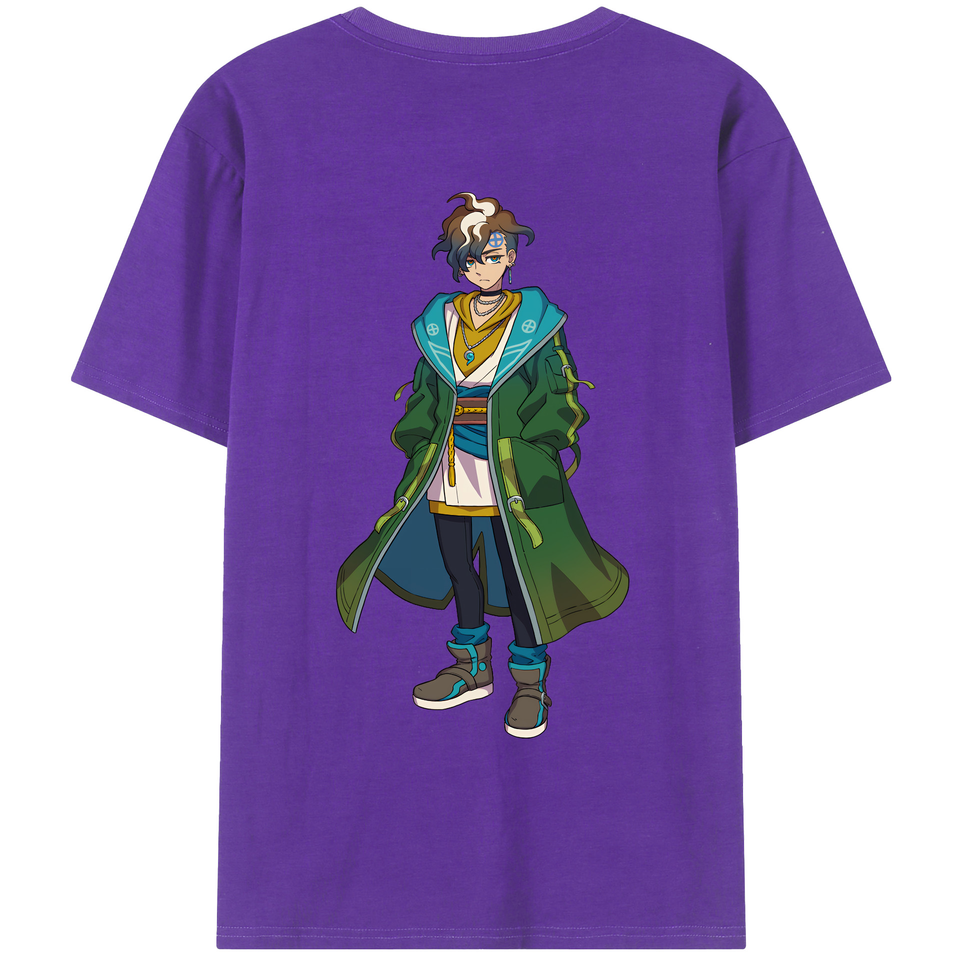 （画像用） 妖怪ウォッチ Yo-kai Watch 綿100％ メンズ半袖Tシャツ（バックプリント） 通気性