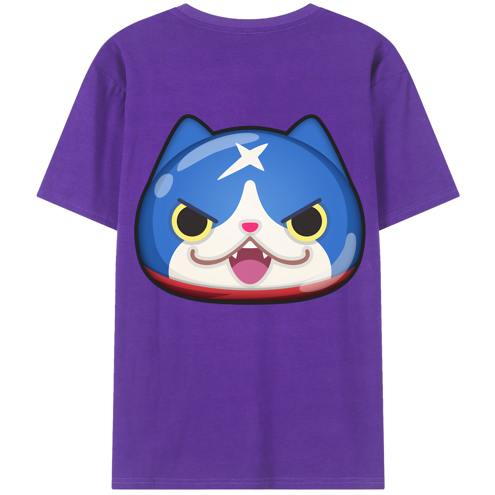 （画像用） 妖怪ウォッチ Yo-kai Watch 綿100％ メンズ半袖Tシャツ（バックプリント） 通気性