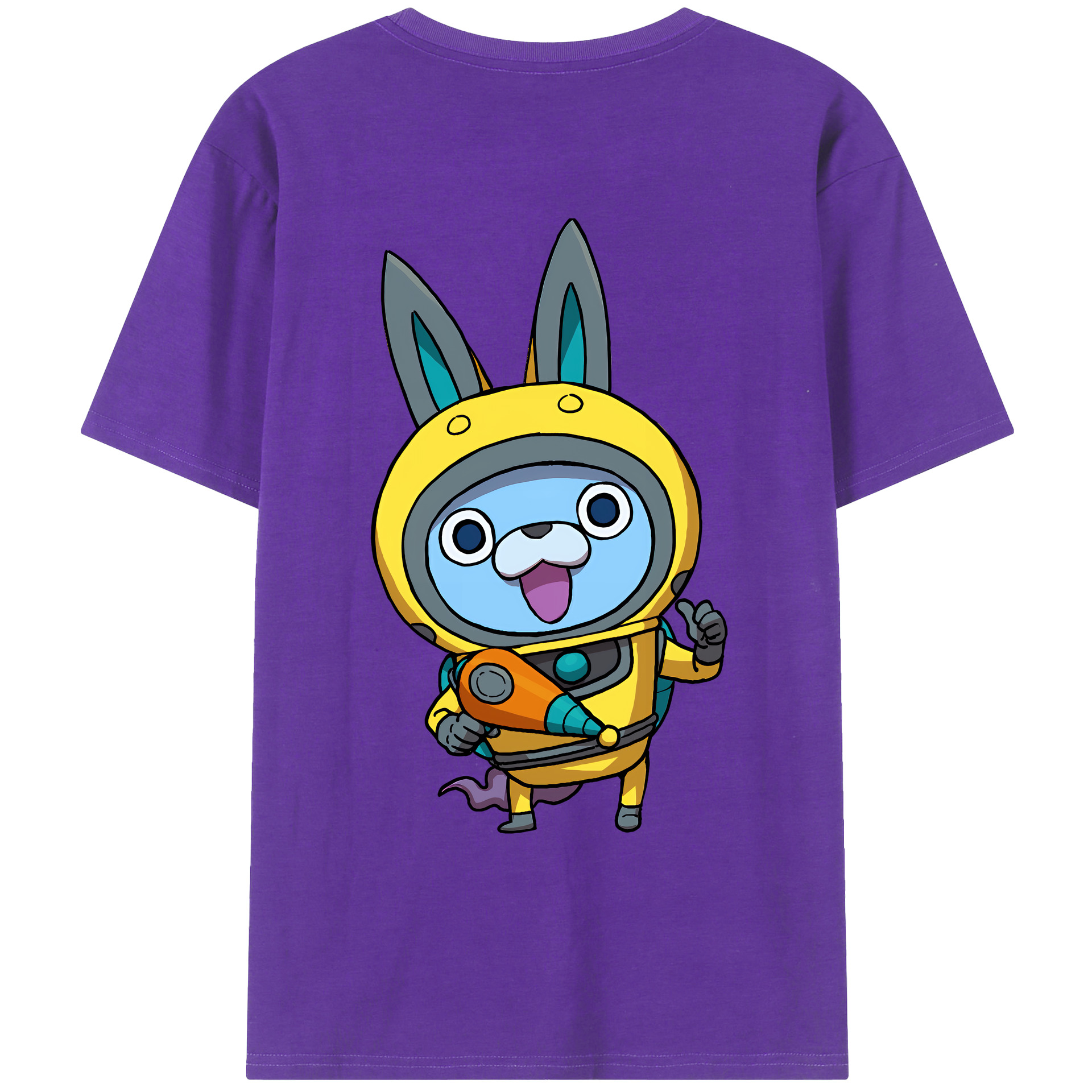 （画像用） 妖怪ウォッチ Yo-kai Watch 綿100％ メンズ半袖Tシャツ（バックプリント） 通気性