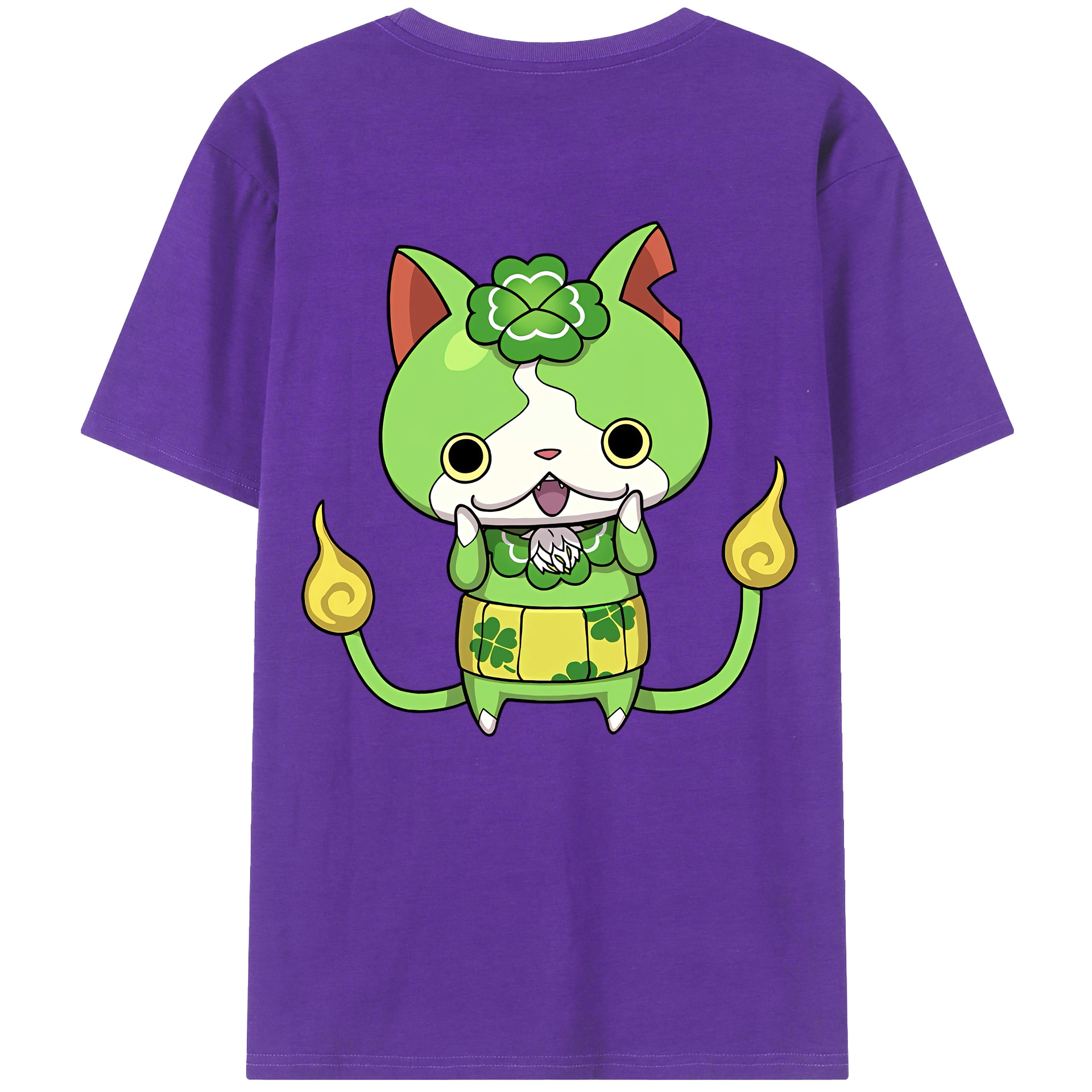 （画像用） 妖怪ウォッチ Yo-kai Watch 綿100％ メンズ半袖Tシャツ（バックプリント） 通気性