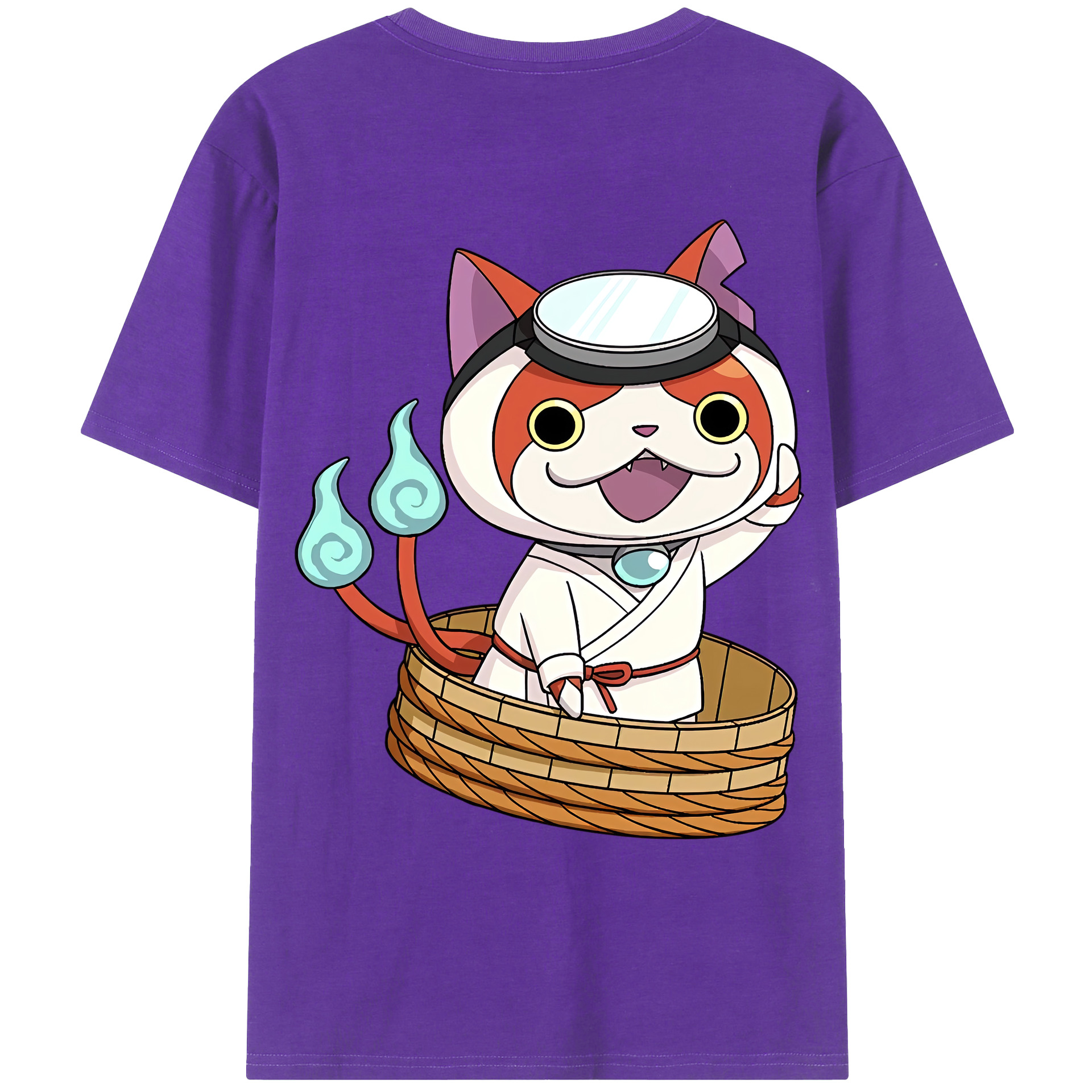 （画像用） 妖怪ウォッチ Yo-kai Watch 綿100％ メンズ半袖Tシャツ（バックプリント） 通気性