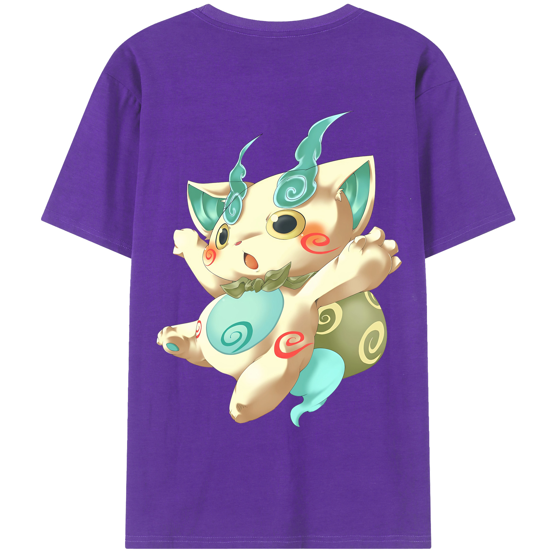 （画像用） 妖怪ウォッチ Yo-kai Watch 綿100％ メンズ半袖Tシャツ（バックプリント） 通気性