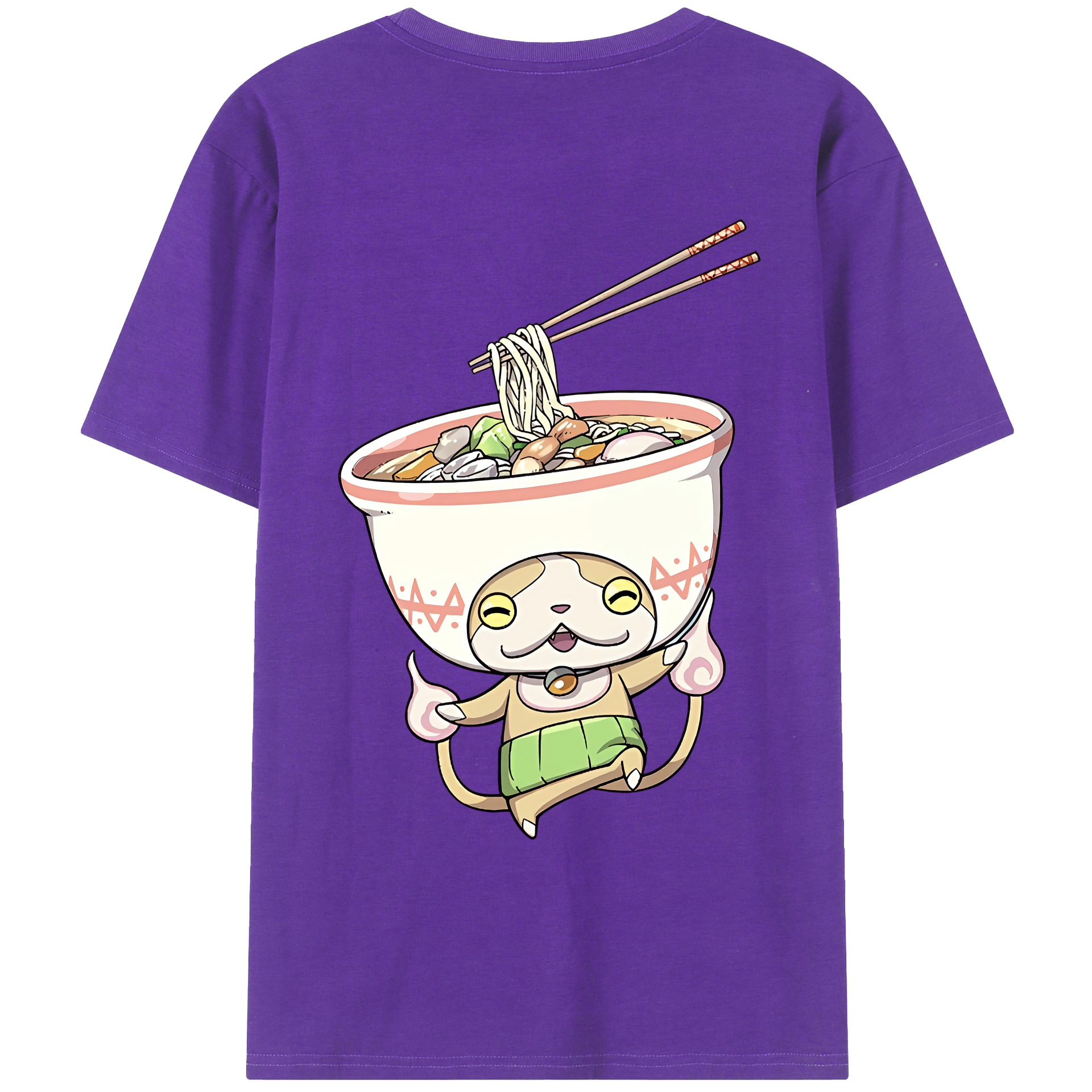 （画像用） 妖怪ウォッチ Yo-kai Watch 綿100％ メンズ半袖Tシャツ（バックプリント） 通気性
