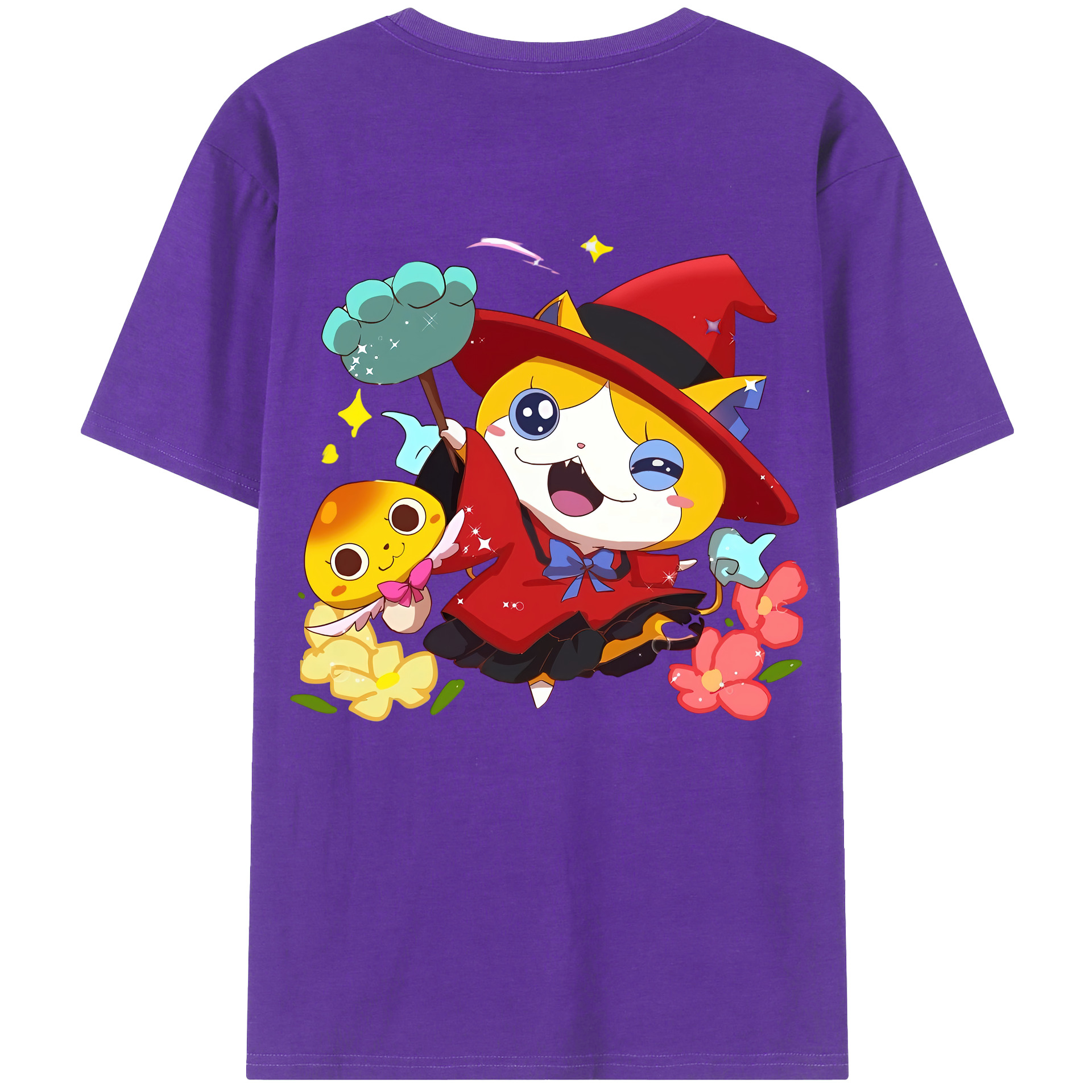 （画像用） 妖怪ウォッチ Yo-kai Watch 綿100％ メンズ半袖Tシャツ（バックプリント） 通気性