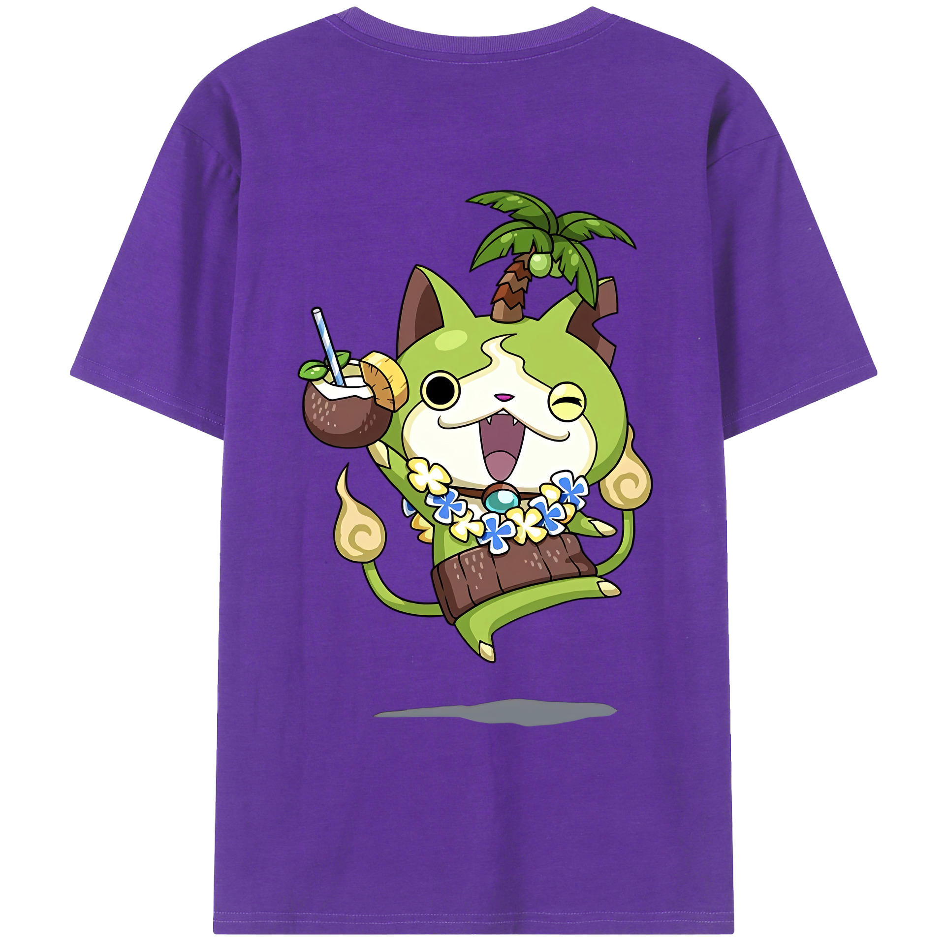 （画像用） 妖怪ウォッチ Yo-kai Watch 綿100％ メンズ半袖Tシャツ（バックプリント） 通気性